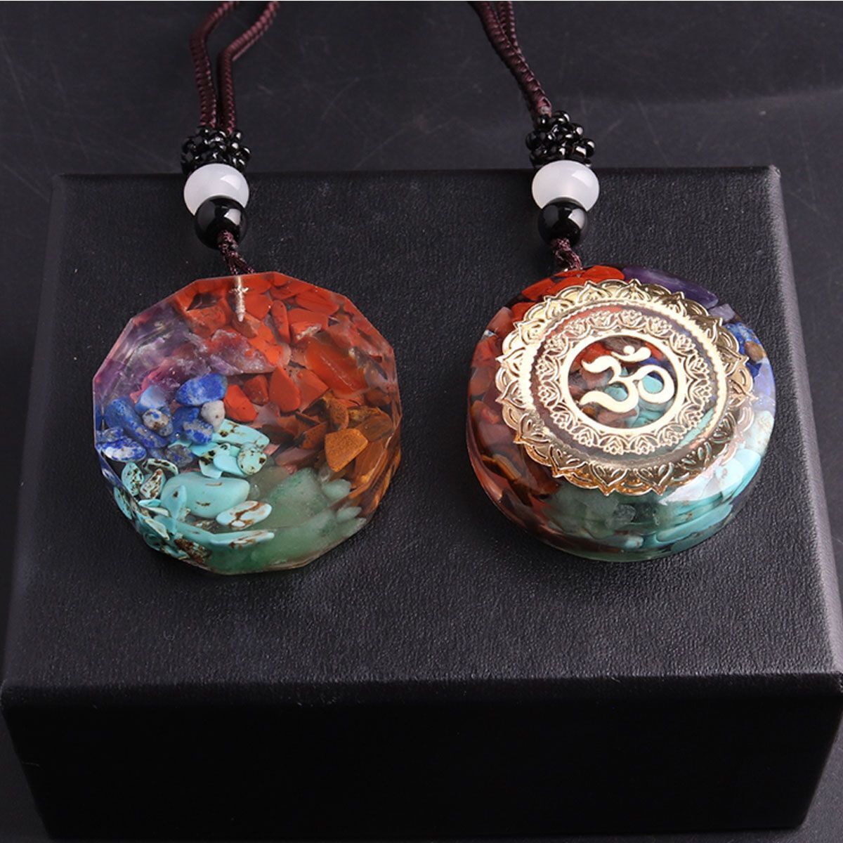 Amethyst Orgonite Pendant Natural Crystal Healing Chakra Energy Orgone Necklace