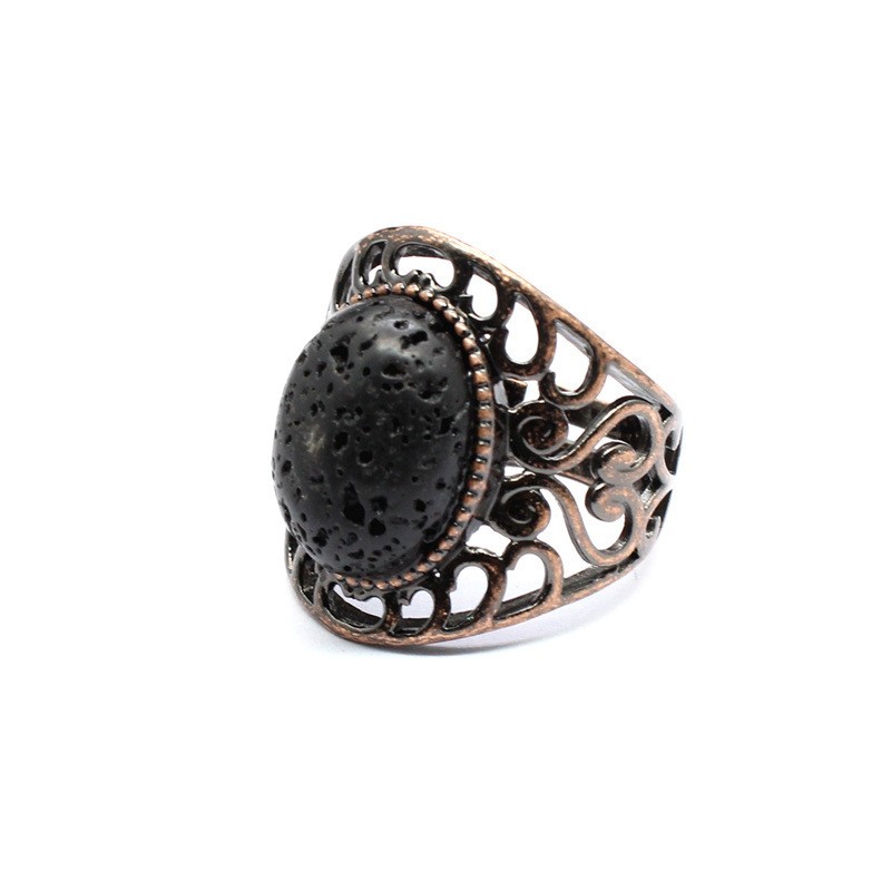 3-5PCS Natural crystal retro style crystal inlaid hollow ring