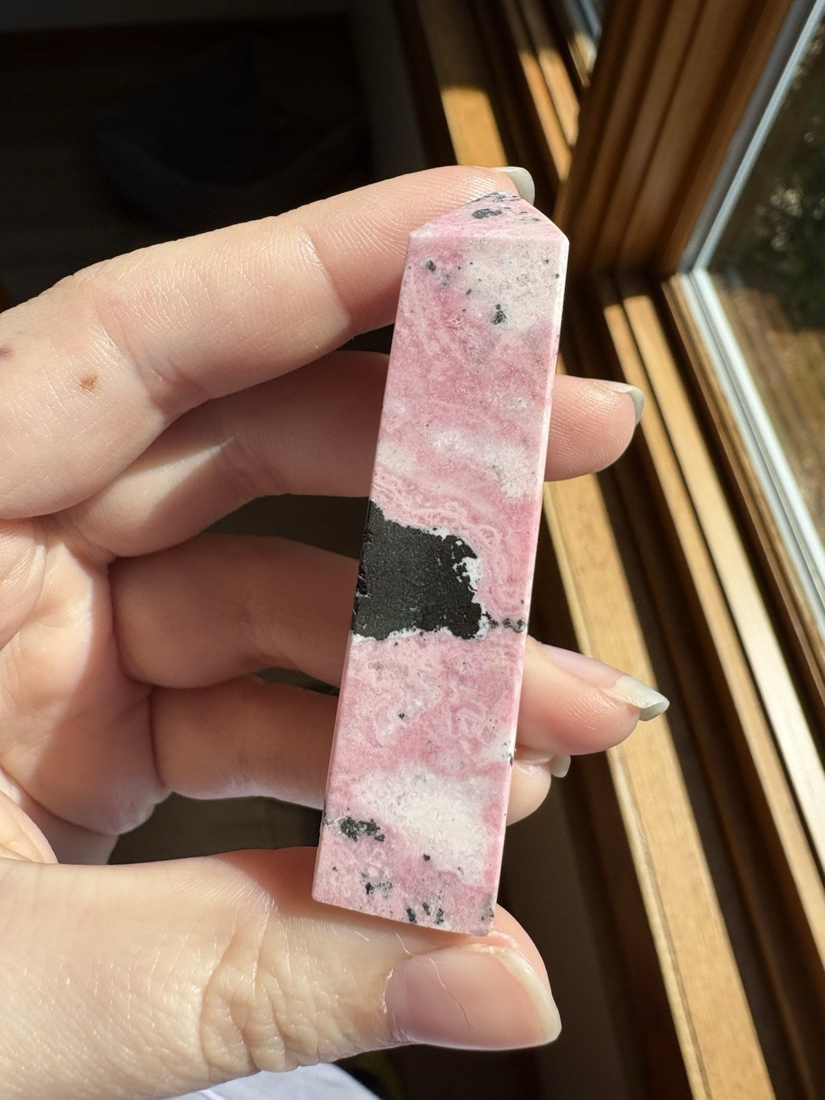 Peruvian Bubblegum Pink Rhodonite Tower