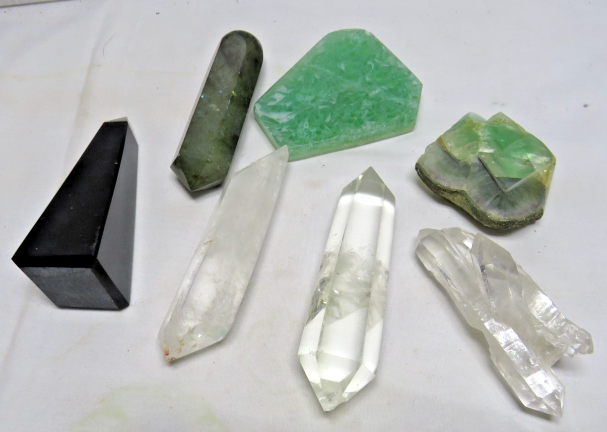Genuine Natural lot 7 healing stones Tower Point Crystal