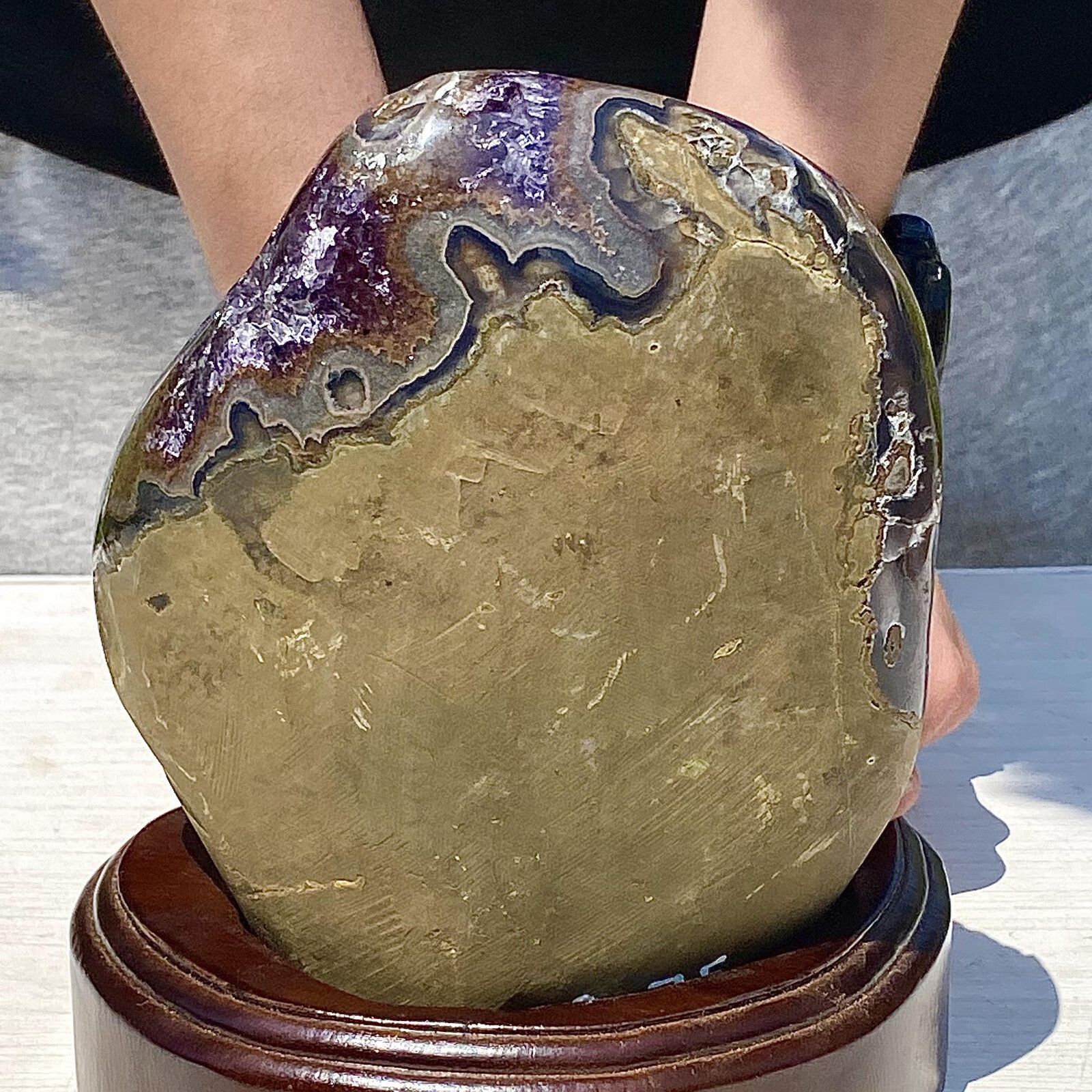 6LB Natural Uruguayan Amethyst Quartz Cave Geode Crystal Specimen Healing+base