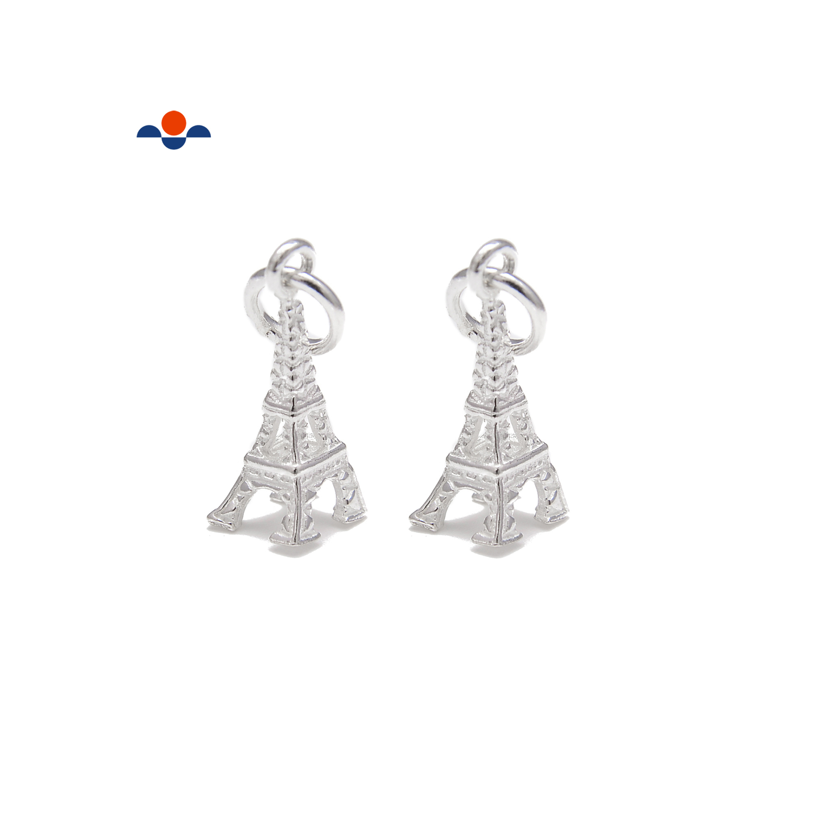 Sterling Silver Eiffel Tower Pendant Size 7x17mm, 4 pcs per Bag (7x17mm)