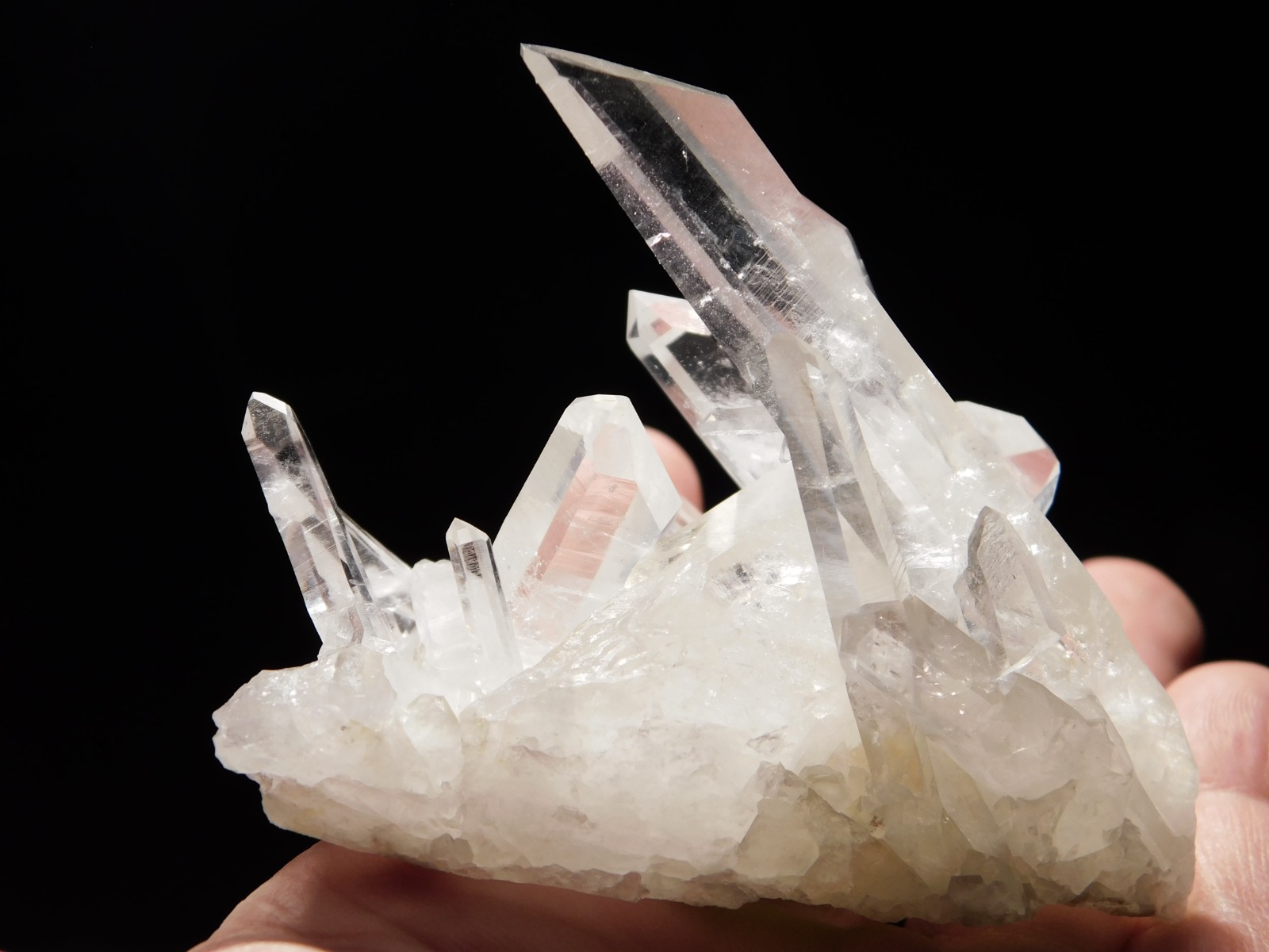 SUPER! TRANSLUCENT Quartz Crystal Cluster Collier Creek ARKANSAS 130gr