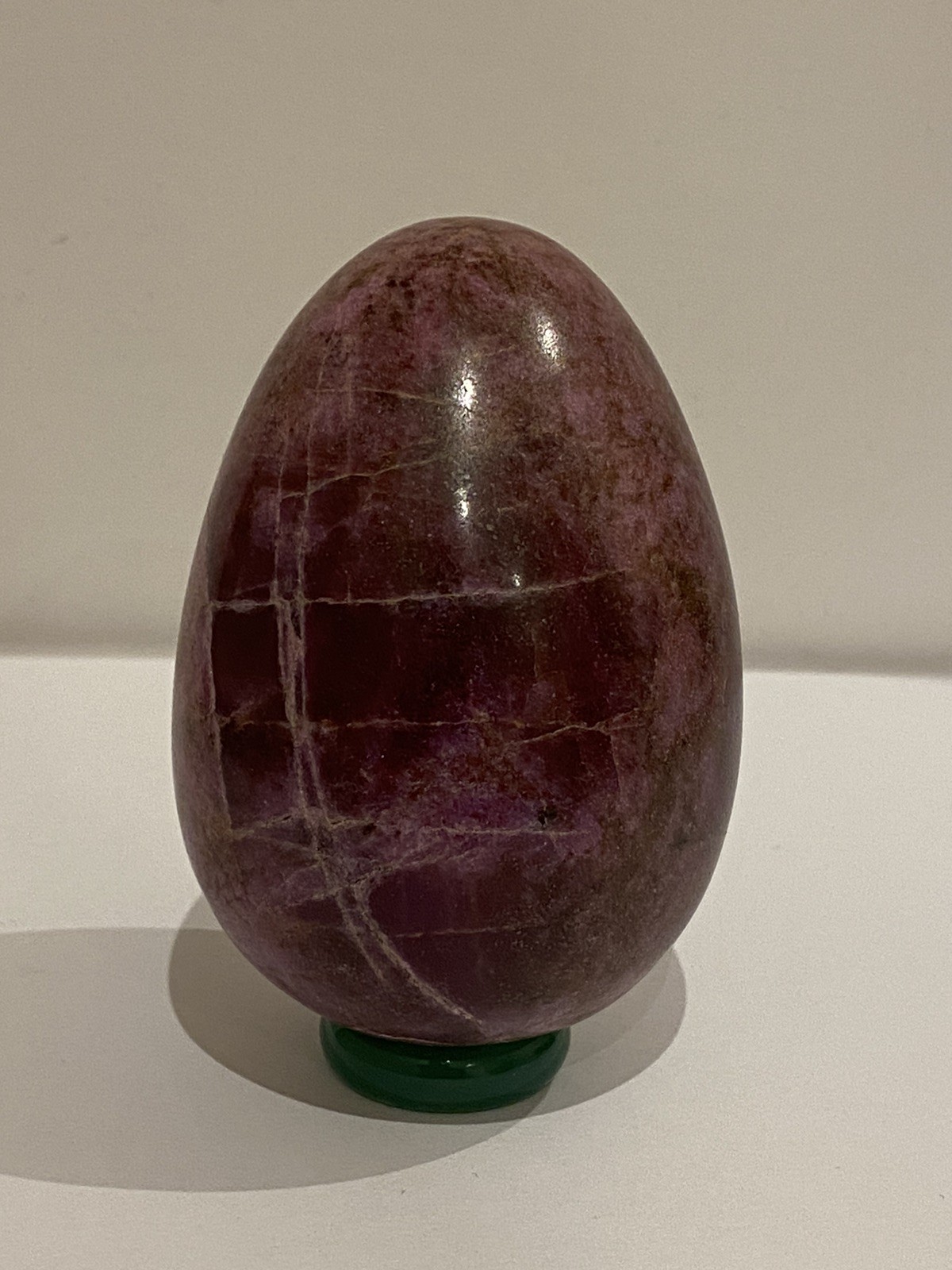 Large Natural Ruby Gemstone Egg 6.8 x 4.5cm