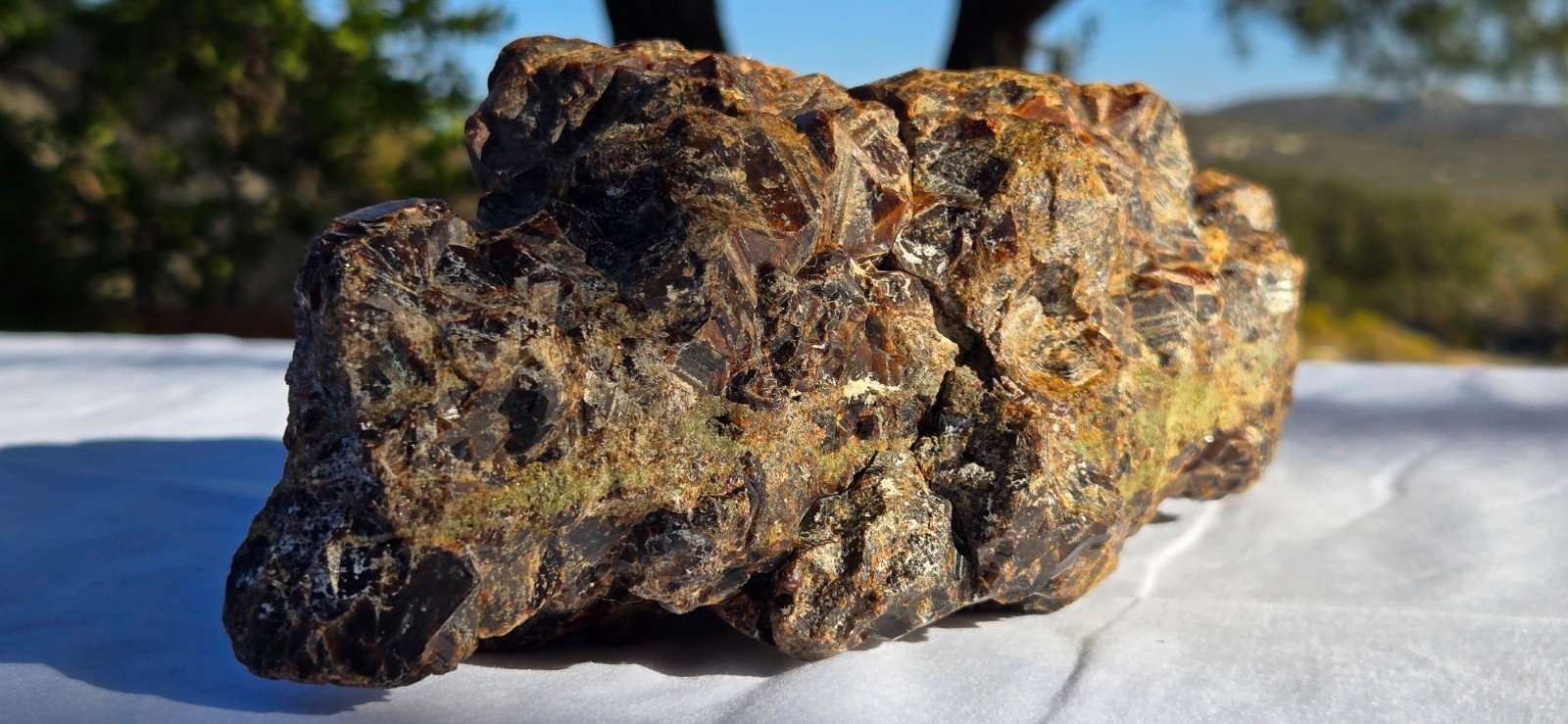 Enormous Andradite Red Orange Garnet Crystal Cluster Display Found in CA 11+ Lbs