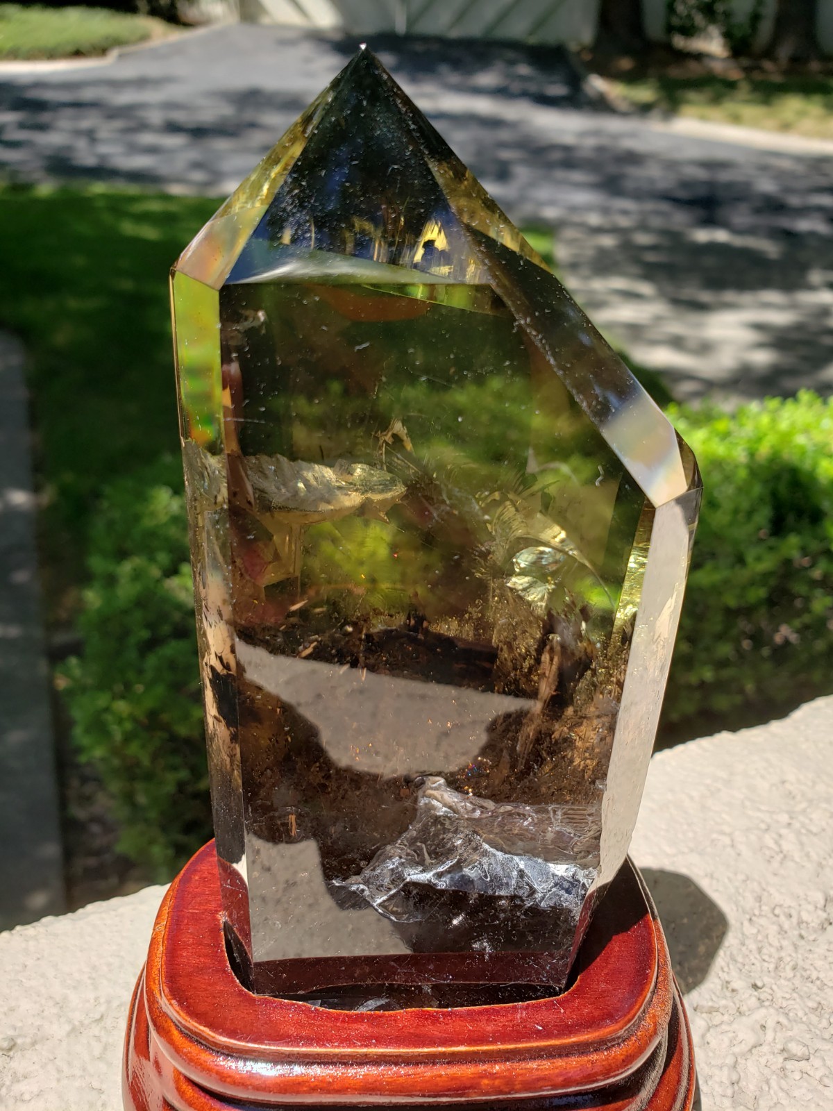 6.75″ Natural Smoky Citrine Quartz Crystal Semi-Polished Tower Obelisk WandPoint