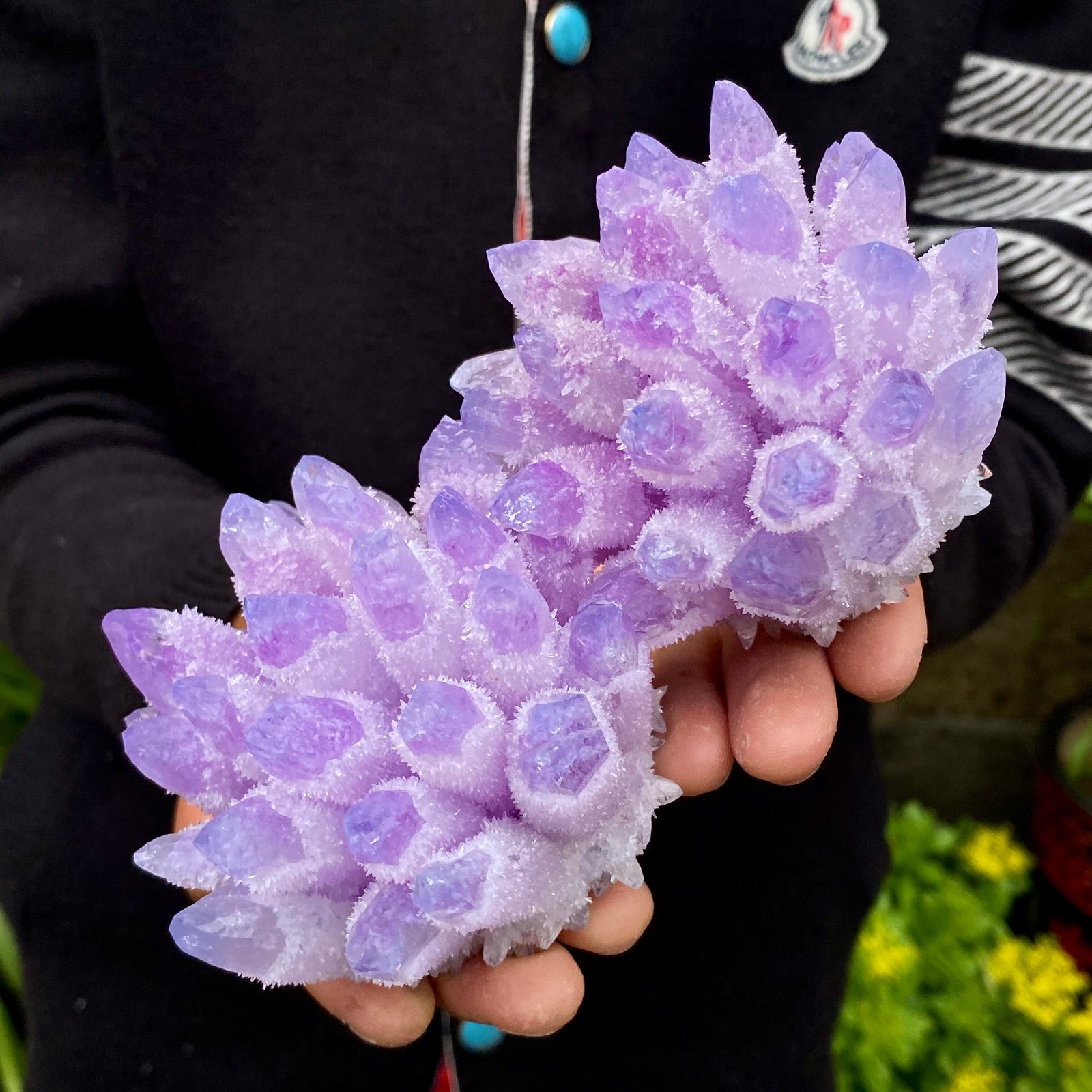 1.55LB New find violet phantom crystal quartz cluster mineral specimen healing