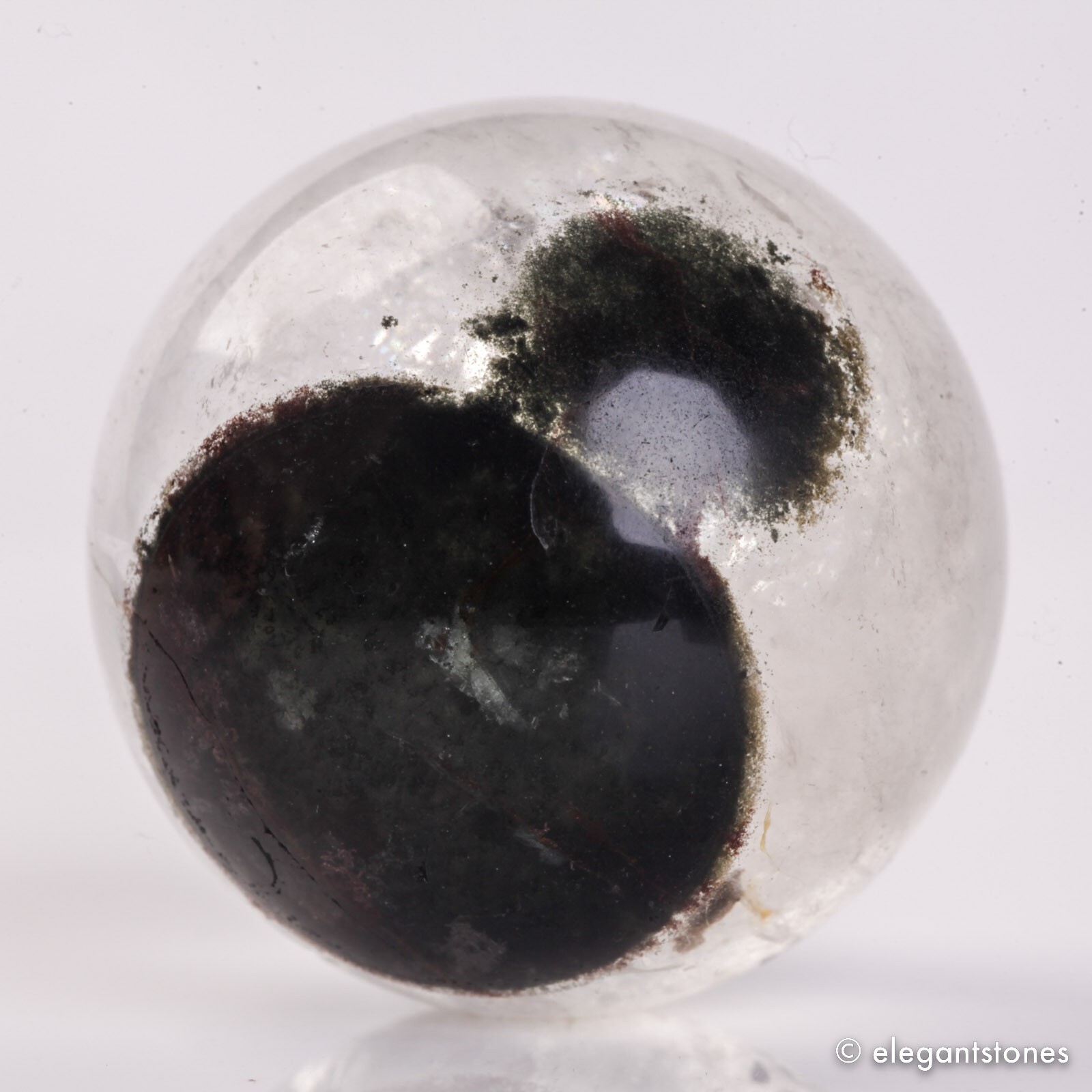 73g37mm Natural Garden/Phantom/Ghost/Lodolite Quartz Crystal Sphere Healing Ball