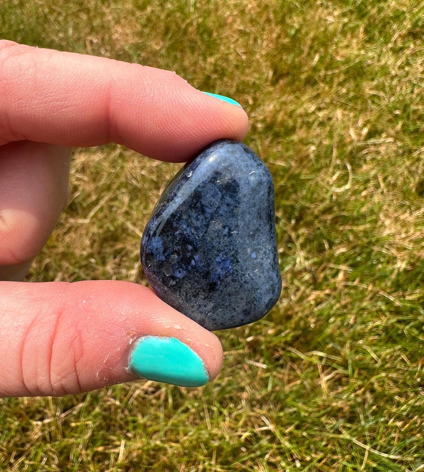 Dumortierite Tumbled Stone – Grade AA, Natural Dumortierite from Mozambique