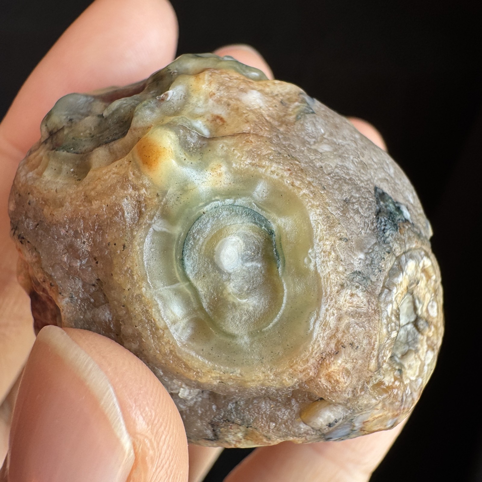 5cm/87g Natural Big Alxa Gobi Desert Colorful Eye Agate, Mongolia-1001