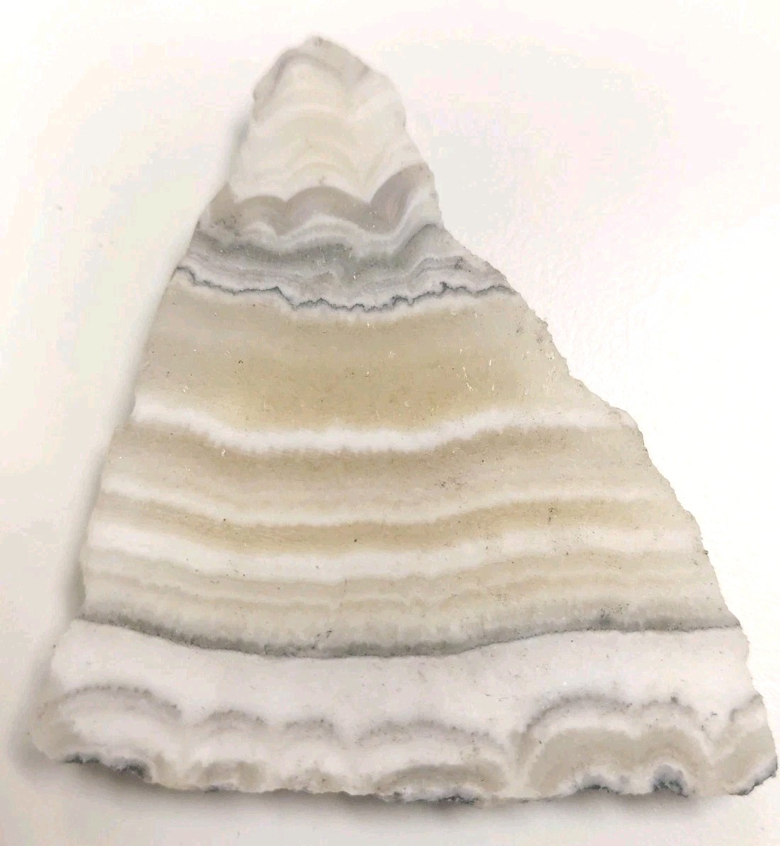 Zebra/Phantom Calcite Crystal Slab Triangle Translucent Bands Reiki Display Cab