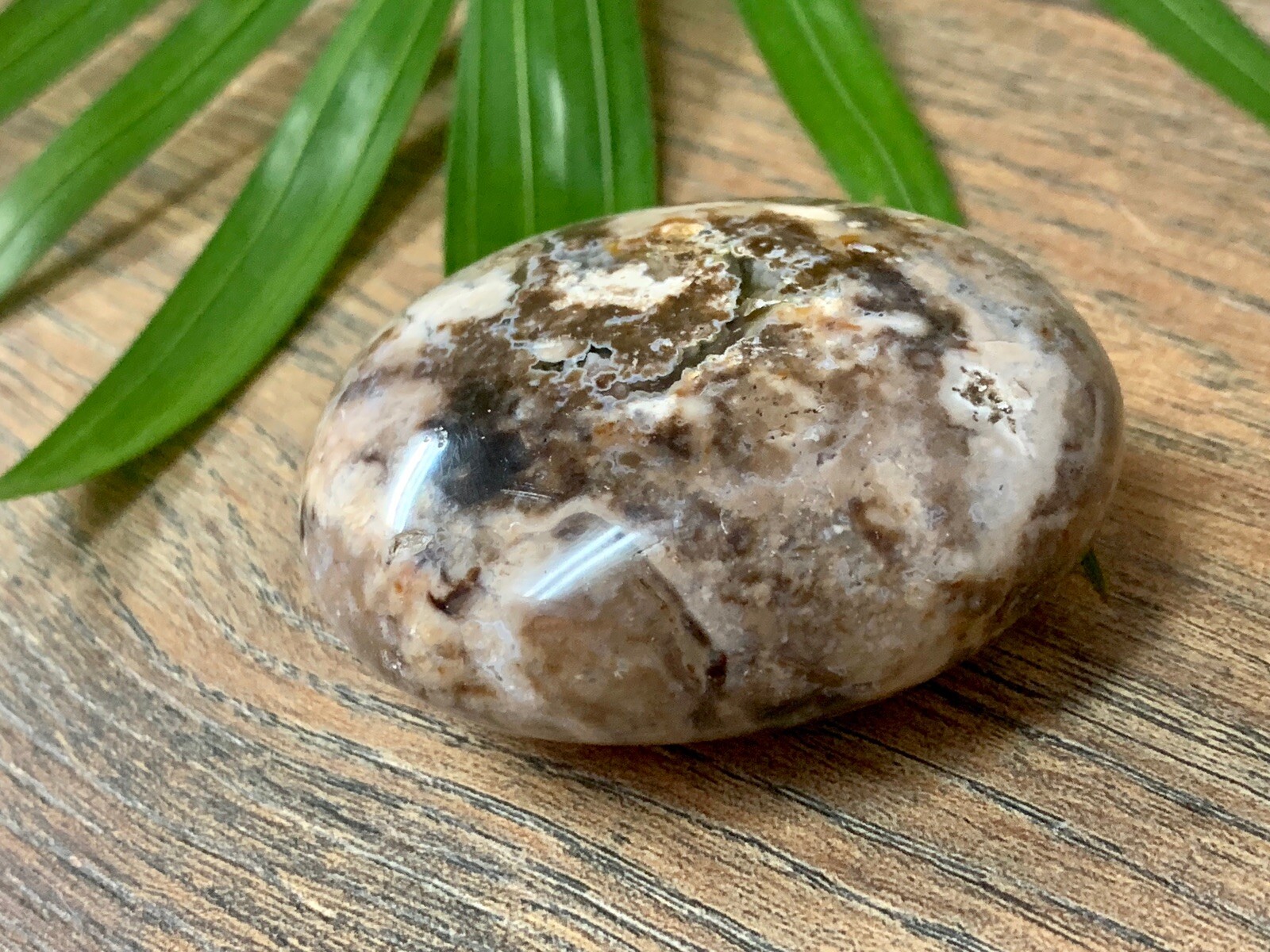 Black Opal Palm Stone Large Soap Stone Flat Therapy Meditation Specimen Reiki