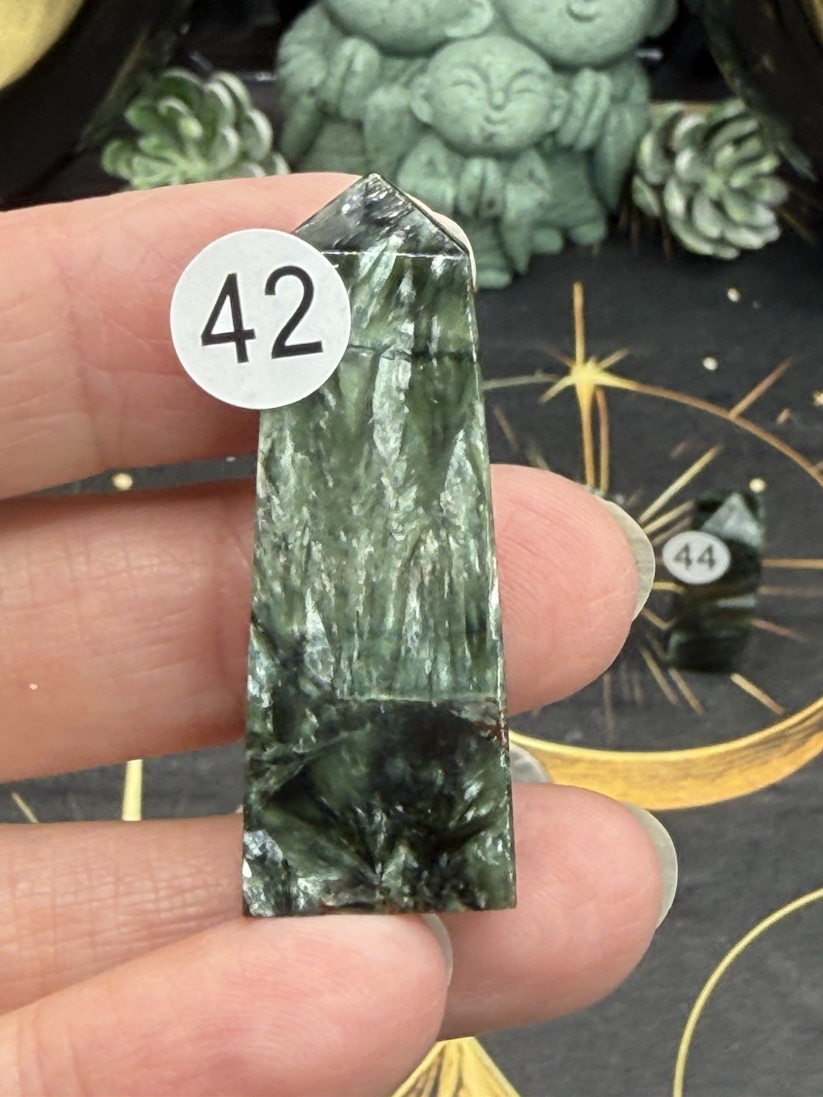 Natural Seraphinte Mini 4-sided points great patterns on these Free shipping