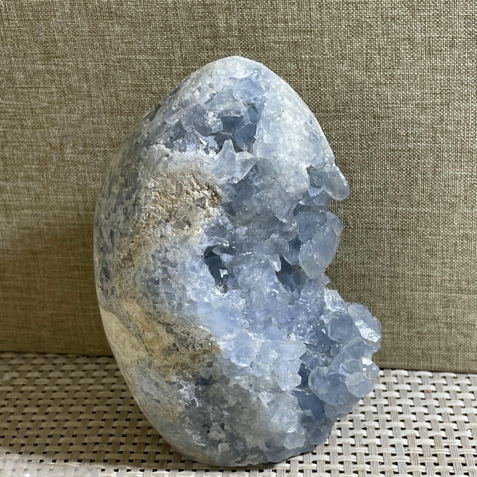 1038g Celestite Crystal Natural Sky Blue Geode Cluster – Rough Stone Crystal