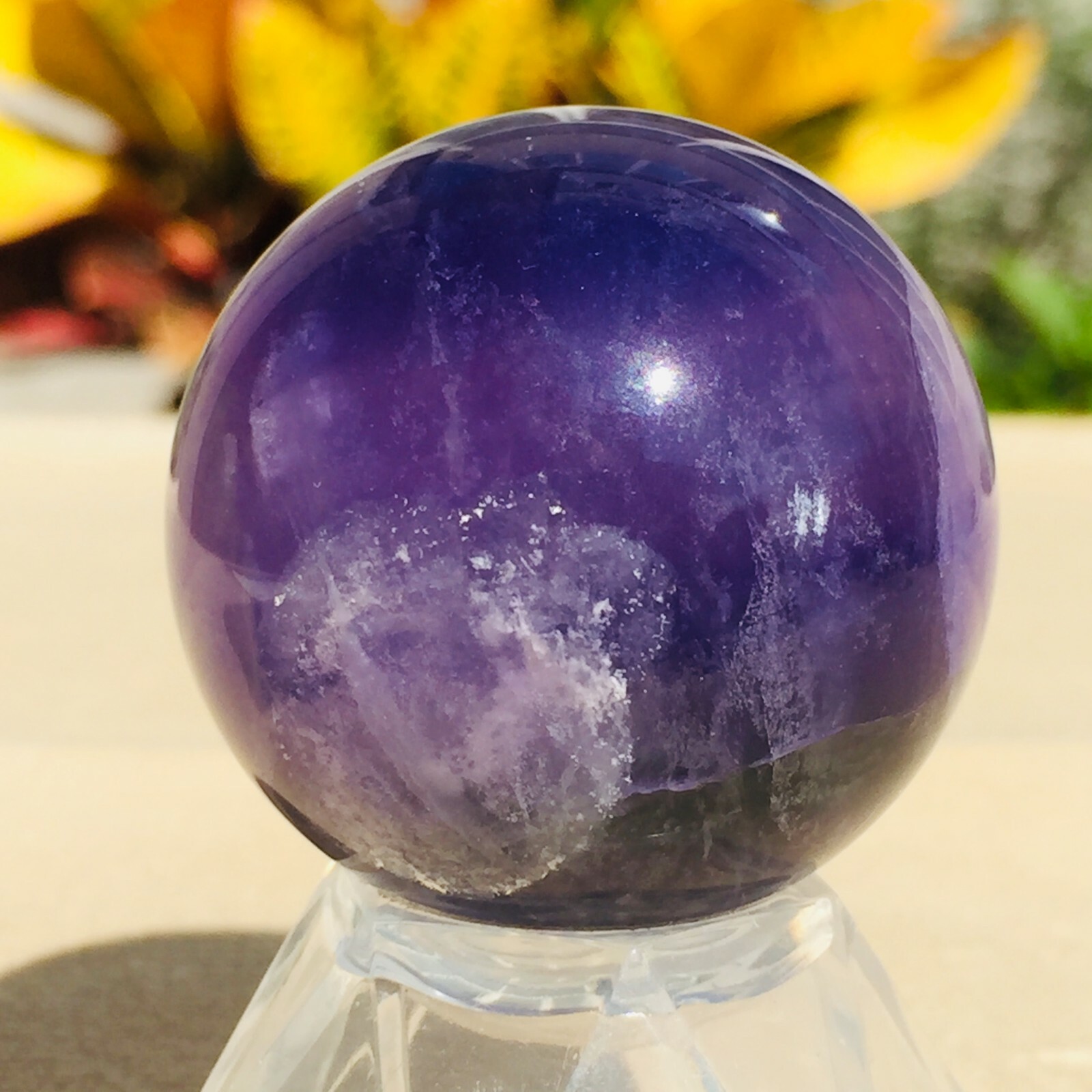 100g Fine Natural Dark Purple Fluorite Quartz Crystal Sphere Ball Healing