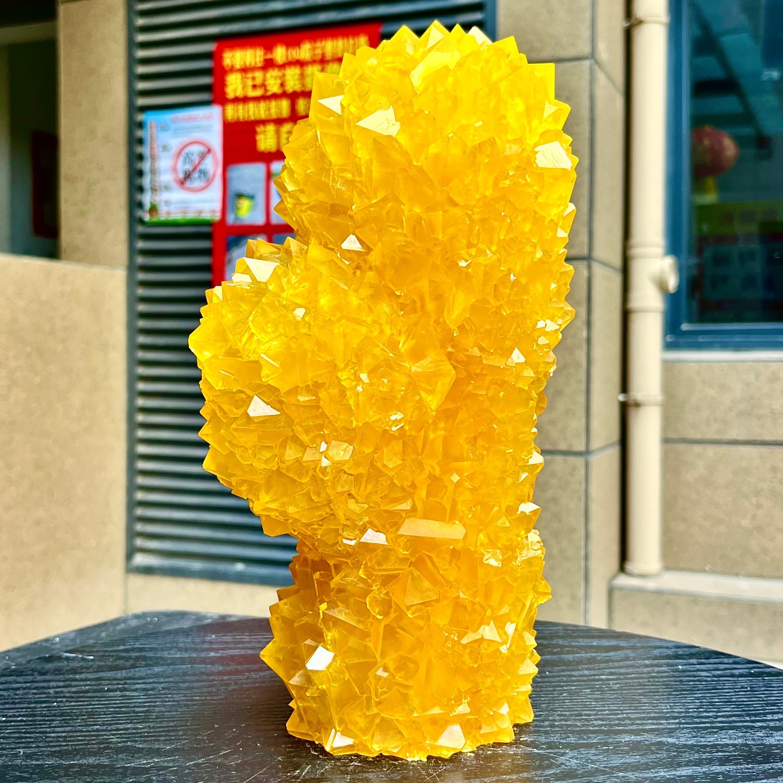 8.03LB Yellow Ghost Phantom Crystal Cluster Flower Raw Crystal Heal Quartz Decor