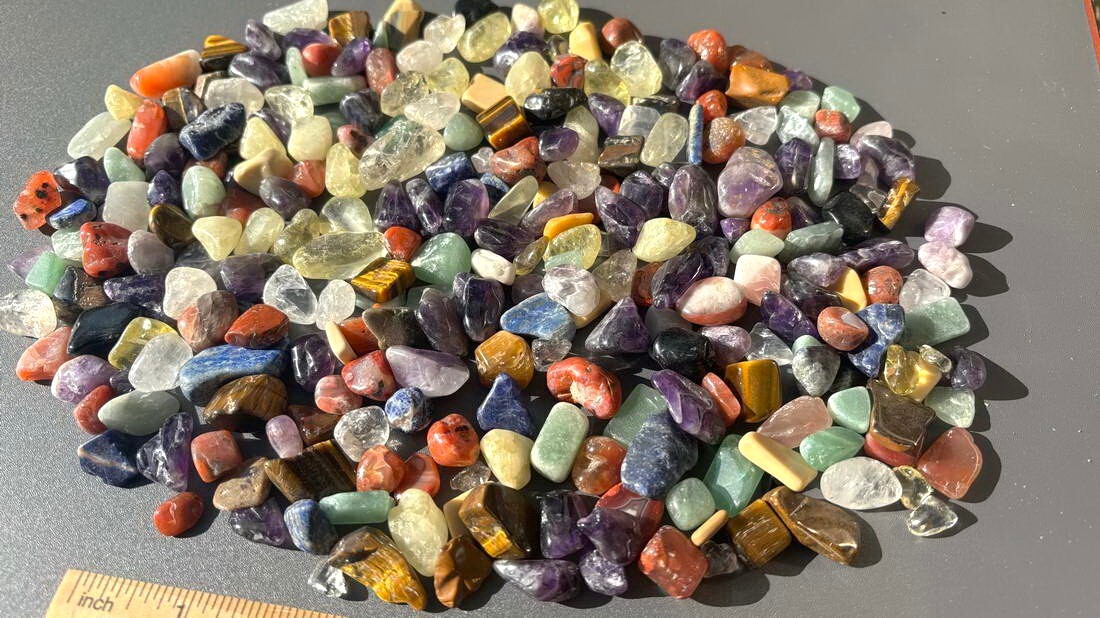 1 LB Bulk Mixed Natural Quartz Crystal Mineral Tumbled Chips Stones