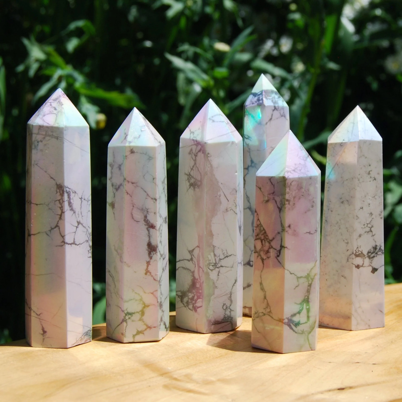 ONE Angel Aura Howlite Crystal Tower, 3in to 4in