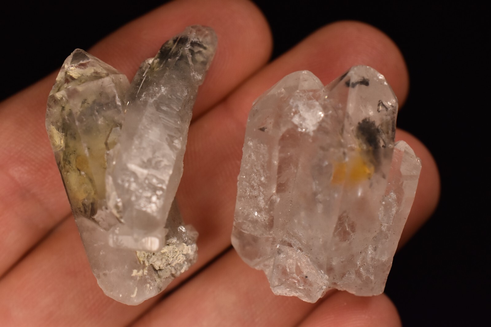 2 *QUARTZ* Crystals 3-4cm 29.2g Clear With Inclusions Natural Stone