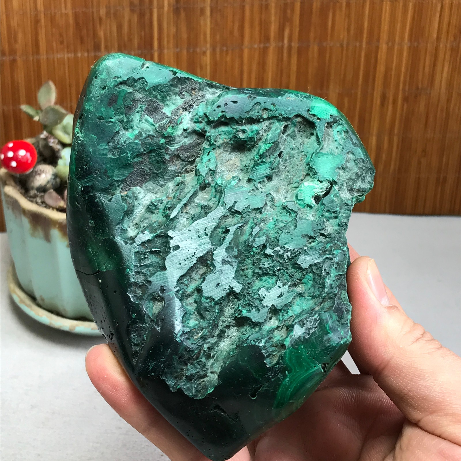943g Natural Malachite Rough/Polish original mineral Crystal Specimen A4598