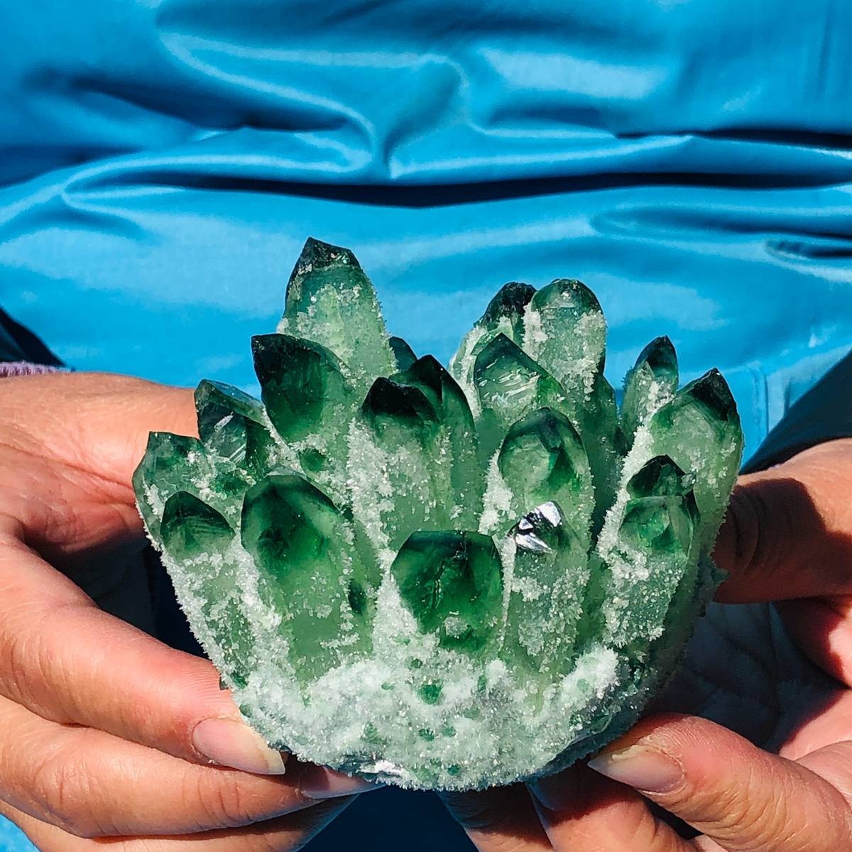 3.78LB Lab-Grown green Crystal Cluster Cultivated home/office doctor healing