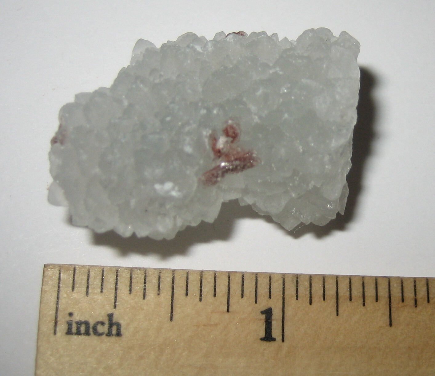1.25″ NATURAL CORAL FORMATION DRUSY QUARTZ STALACTITE W/ RED STILBITE ~ 20.1g *1