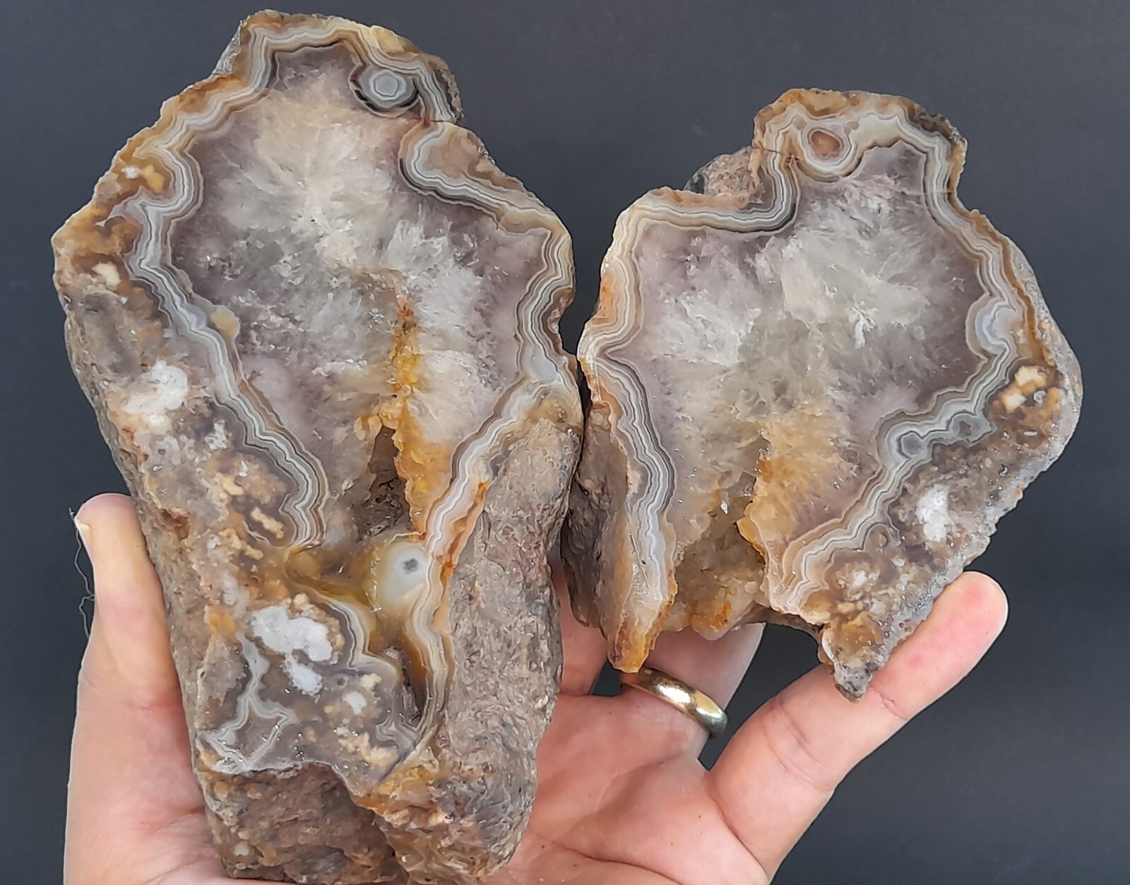 1650g/3.64 lb turkish banded quartz agate stone, customs duty included