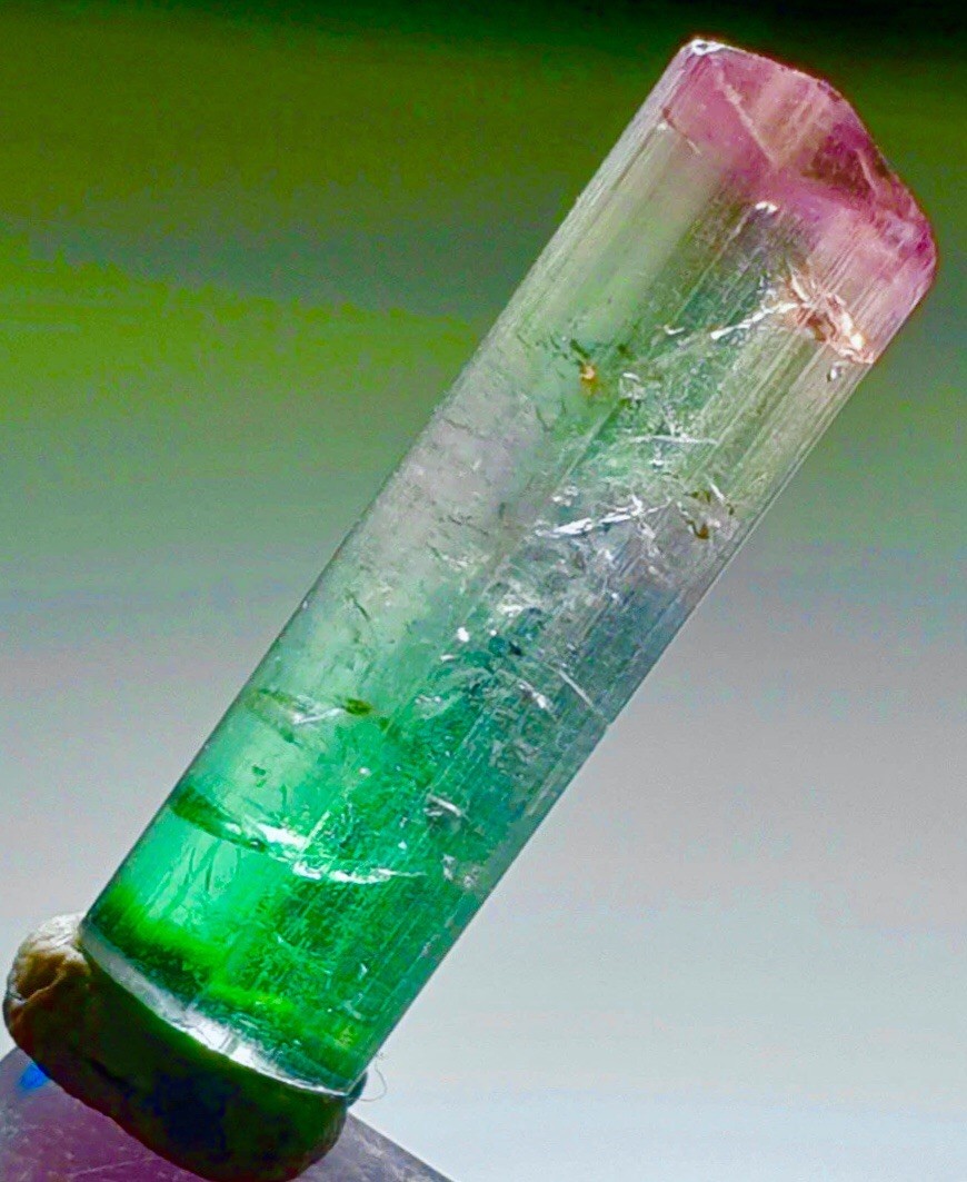 Bi-Color Transparent Lipstick Tourmaline Crystal Natural Raw Rough Specimen