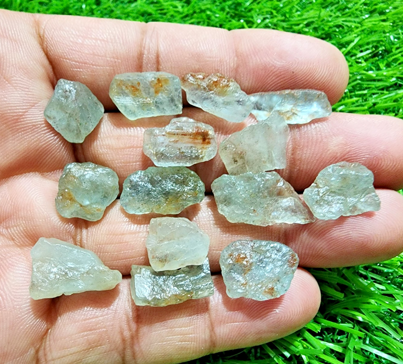 14 Pcs Ultimate Rare Aquamarine Gemstone Rough Lot 11-17mm Aquamarine Raw Stones