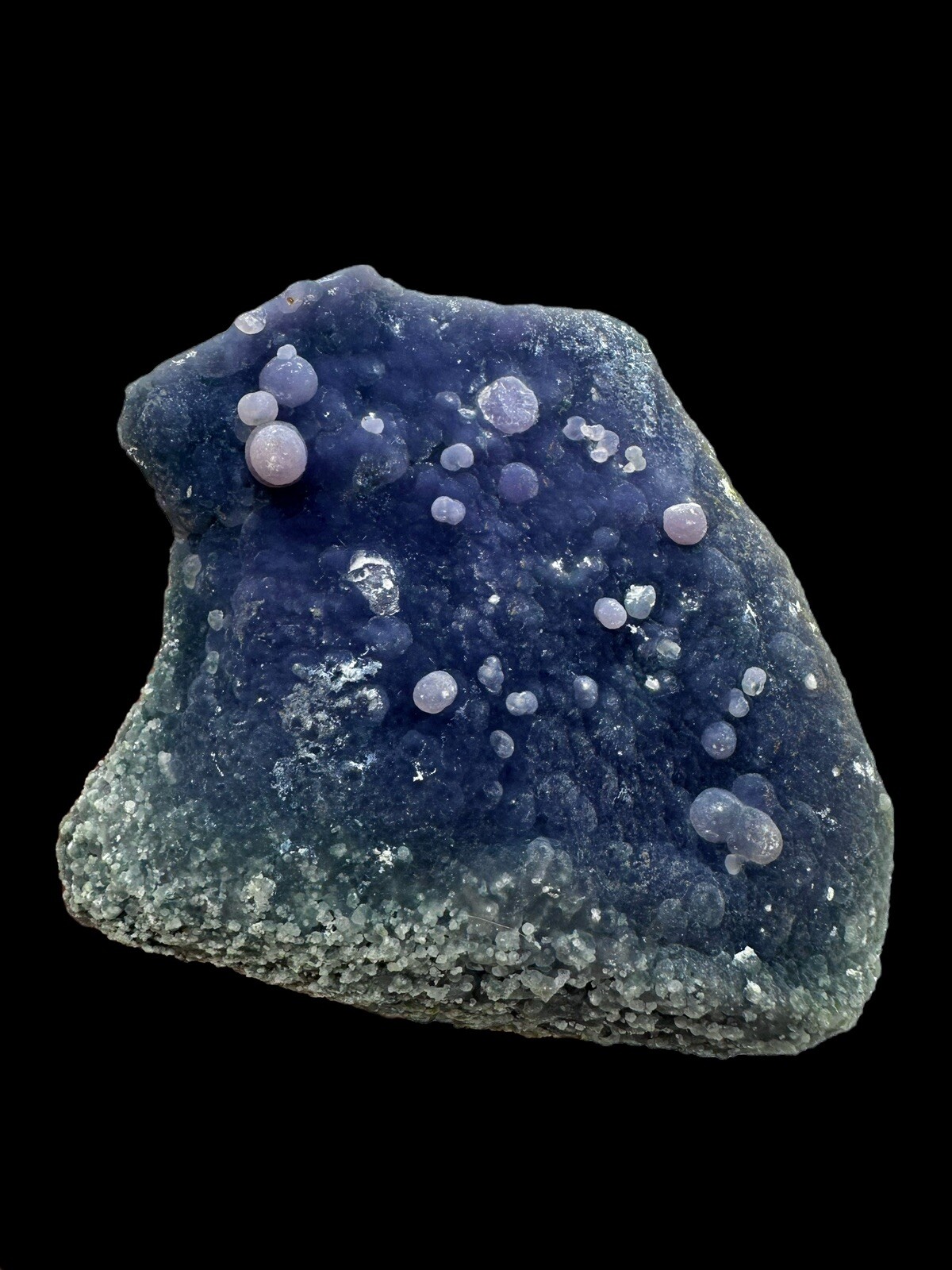Iridescent Blue Grape Agate Cluster Botryoidal Mineral Specimen Chalcedony