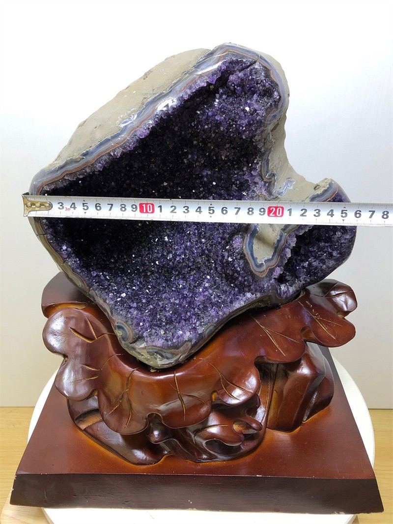 23.32LB Natural Amethyst Cave Quartz Crystal Mineral Specimen Healing + STAND