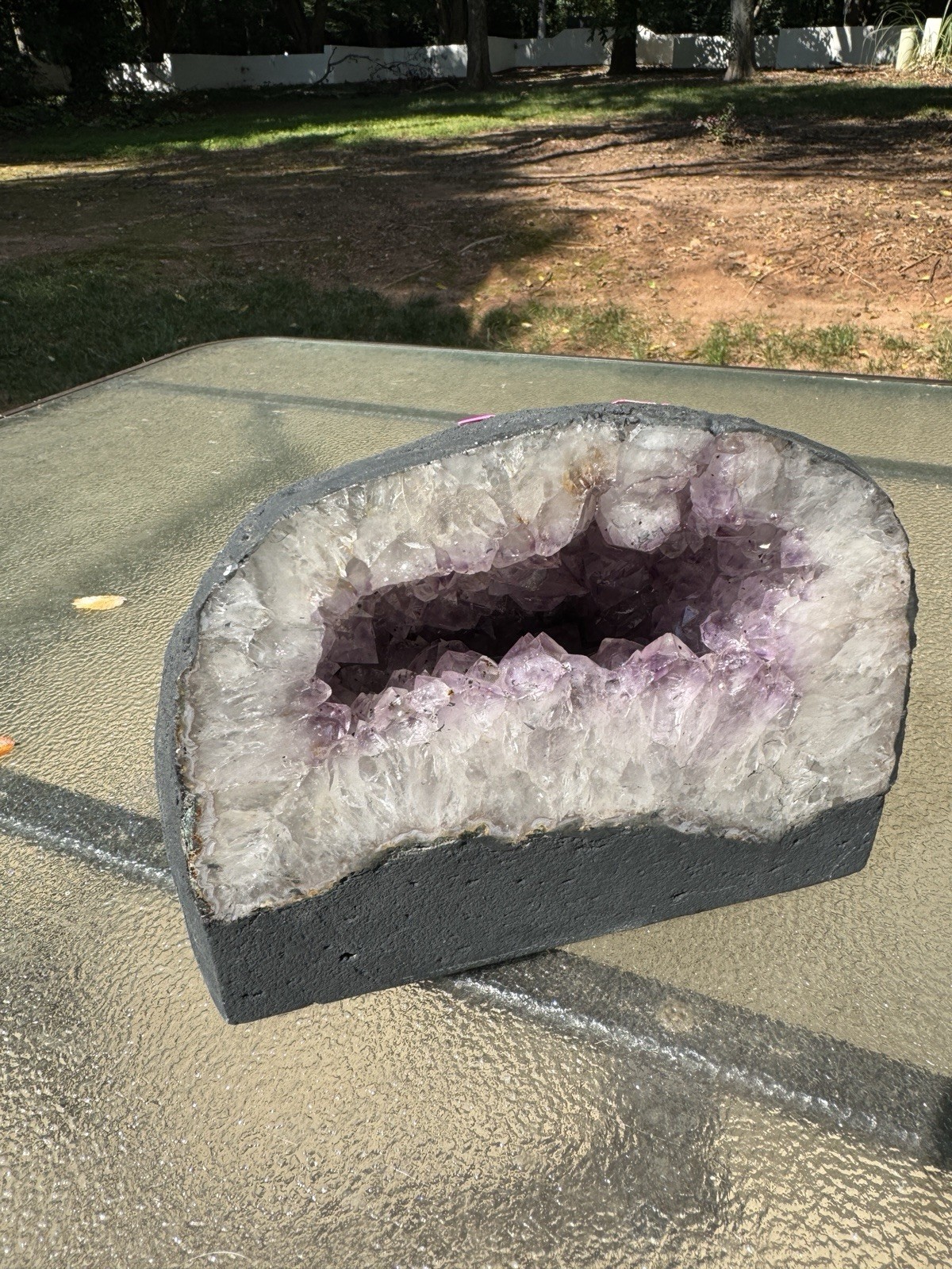 Large Amethyst Crystal 10 Pound Geode Cave Cluster Specimen Cut Base 10 lb