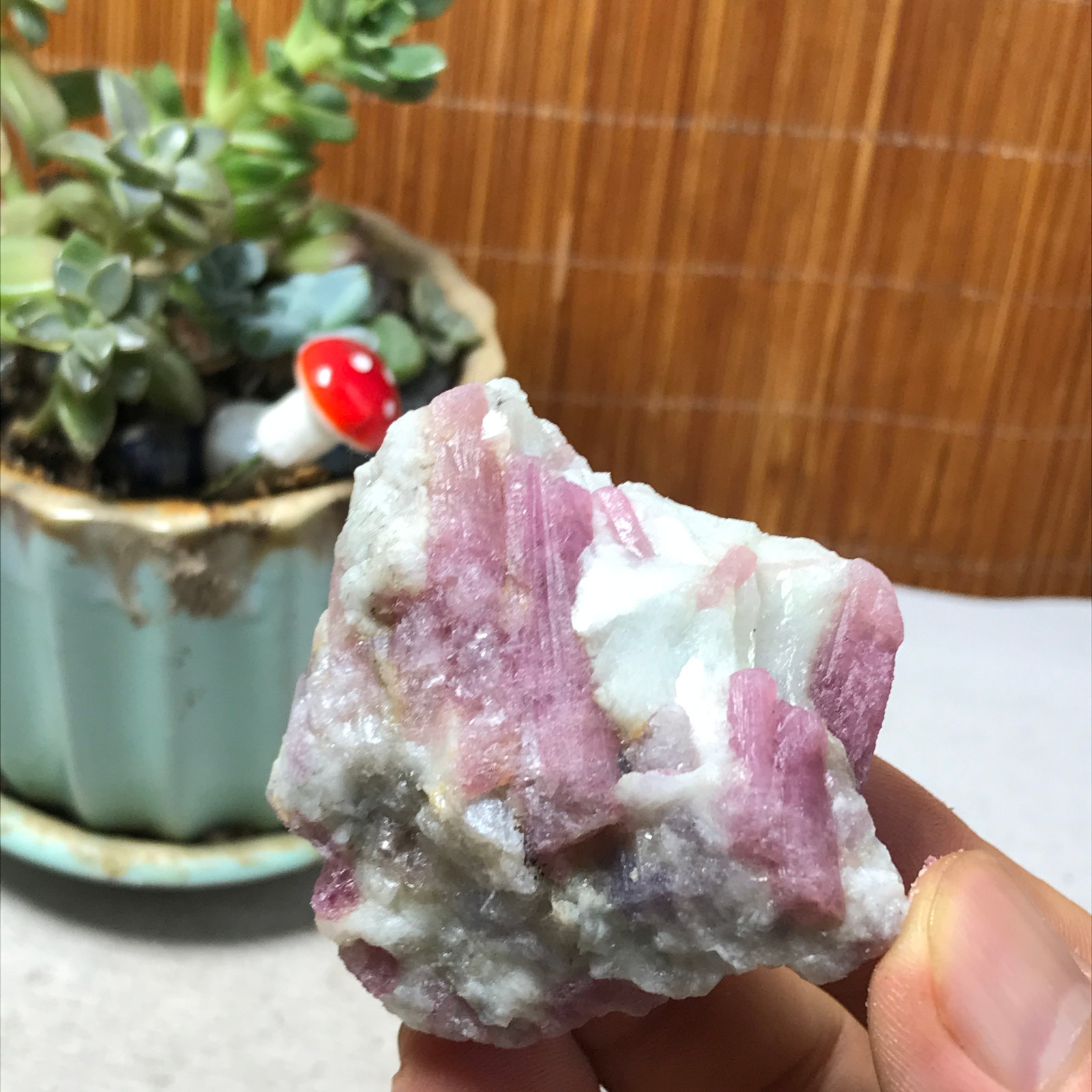 Natural red Tourmaline acanthconite Crystal rough original Specimen 60g A6562