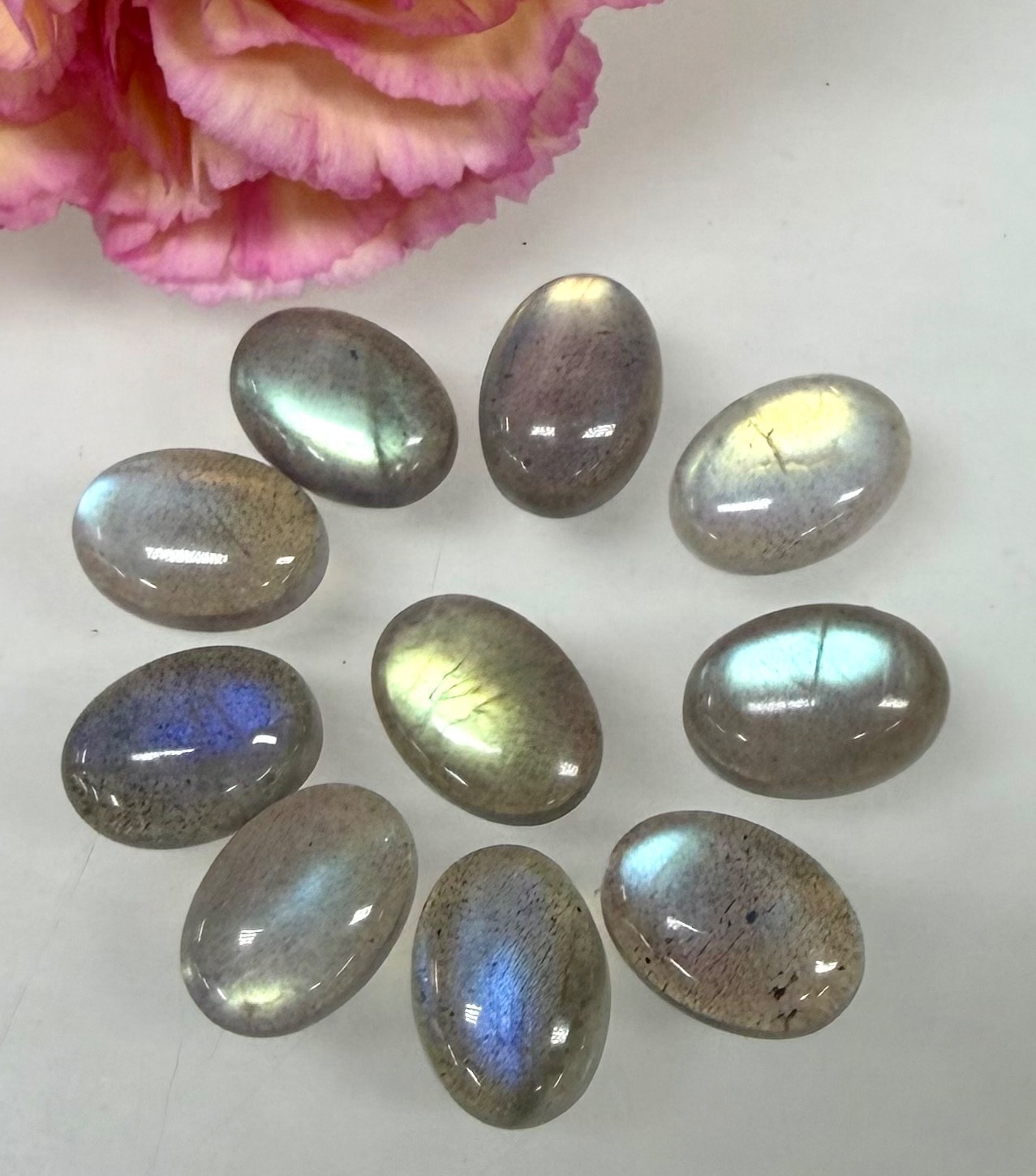 Wholesale Lot 10 Pcs Natural Labradorite Cabochon Crystal Healing Energy 10x12mm