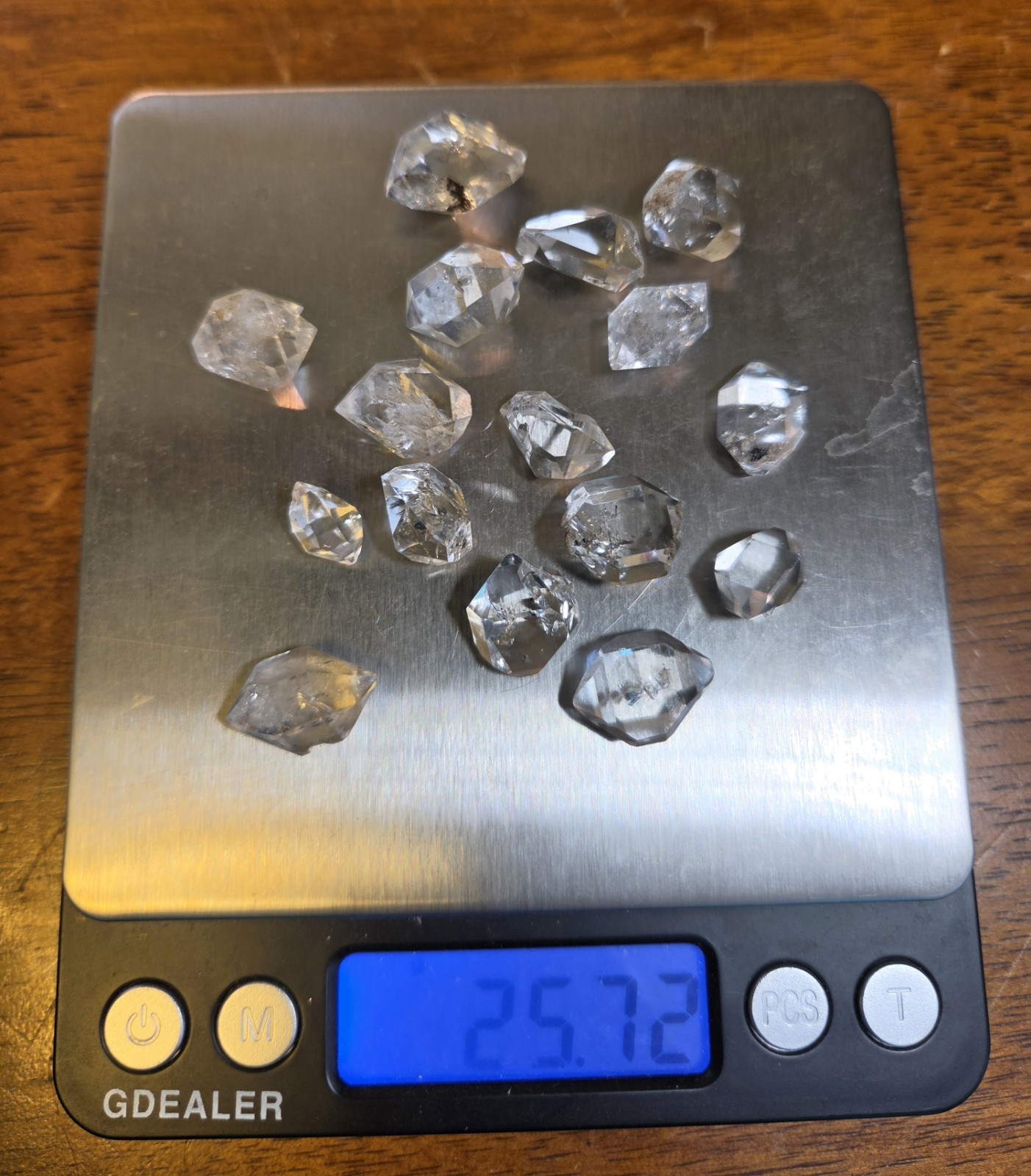 Genuine Herkimer Diamond Lot of 16 from NY – 11 – 17mm long – 25.72 total grams