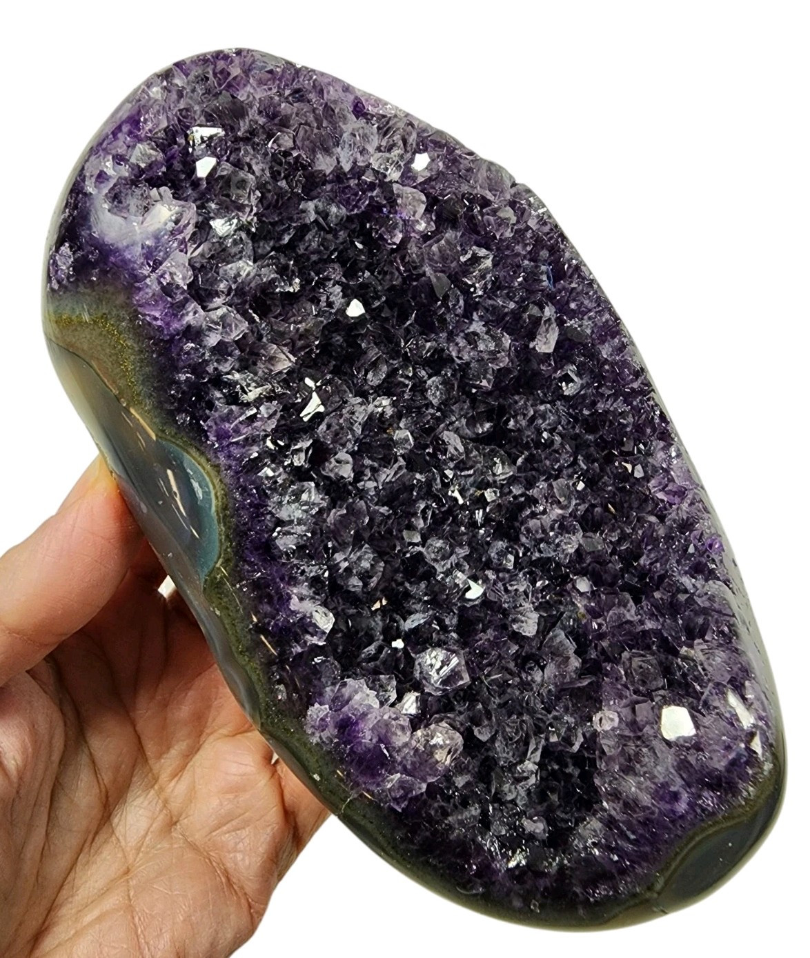 Dark Purple Amethyst Polished Crystal Geode “A-Grade” 1lb 7.3oz.