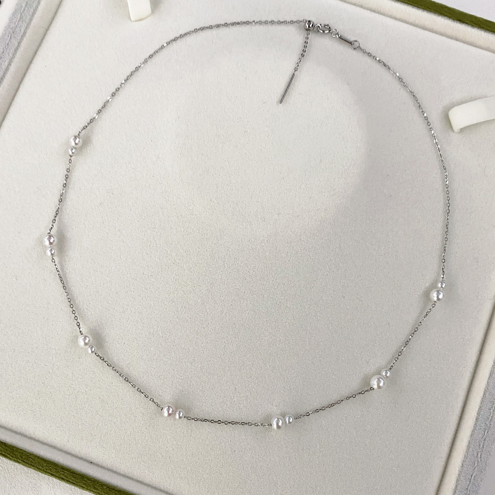 925 Sterling Silver Starry Freshwater Pearl Necklace 3-5mm Adjustable Choker