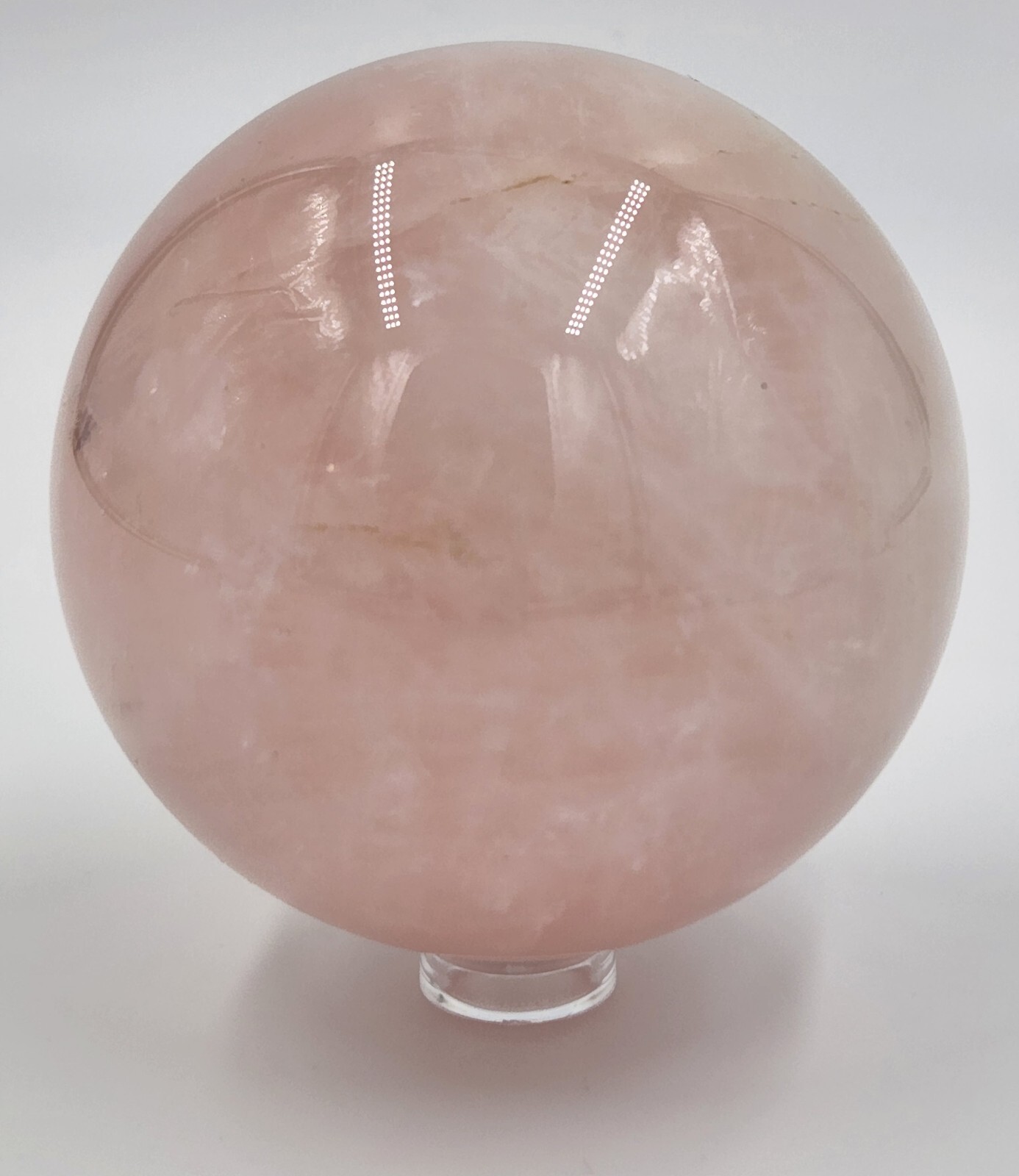 73mm Large Natural Pink Rose Quartz Crystal Sphere Ball Healing Stone W/ Stand