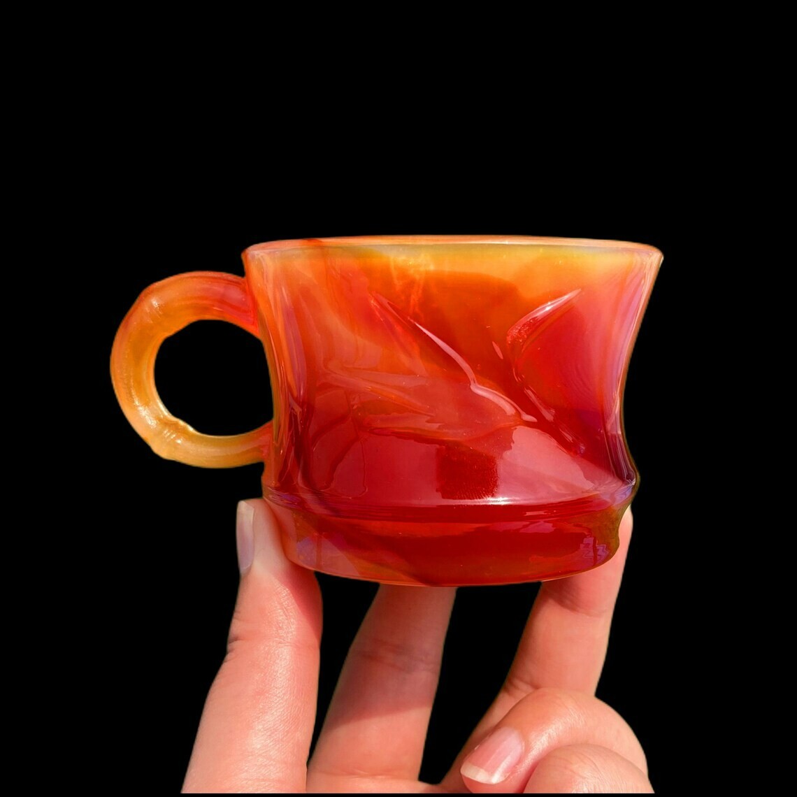 Natural Healing Red Agate Cup Carving Carnelian Cup Reiki Crystal Collection