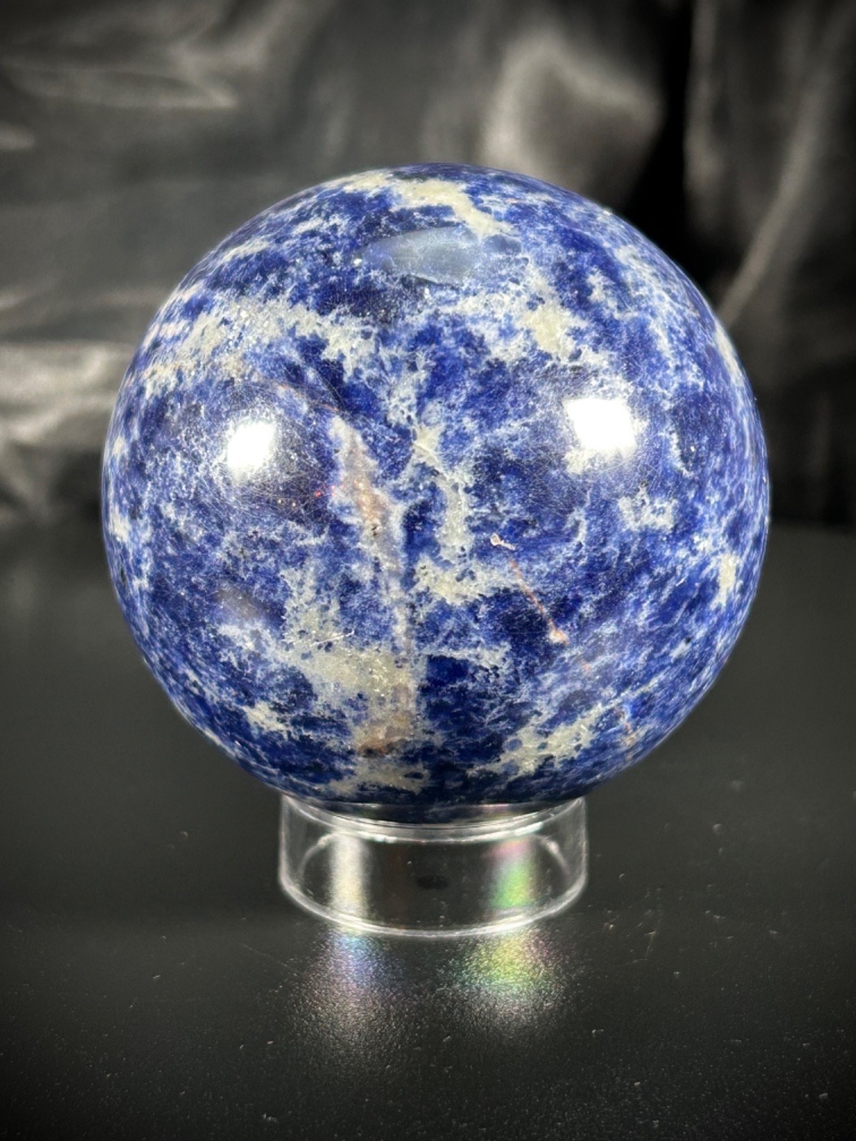 2.6″ Sodalite Sphere With Acrylic Stand 13.4oz (380 grams)