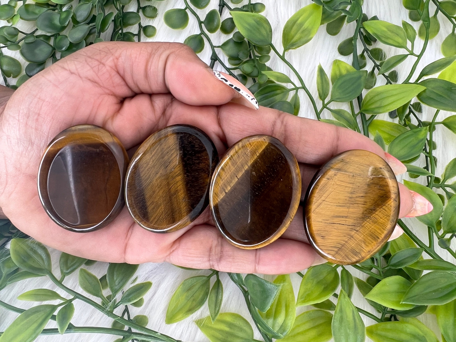 Tiger’s Eye Oval Shaped Worry Stone – 1.75″ Tiger’s Eye Worry Stone – 45MM