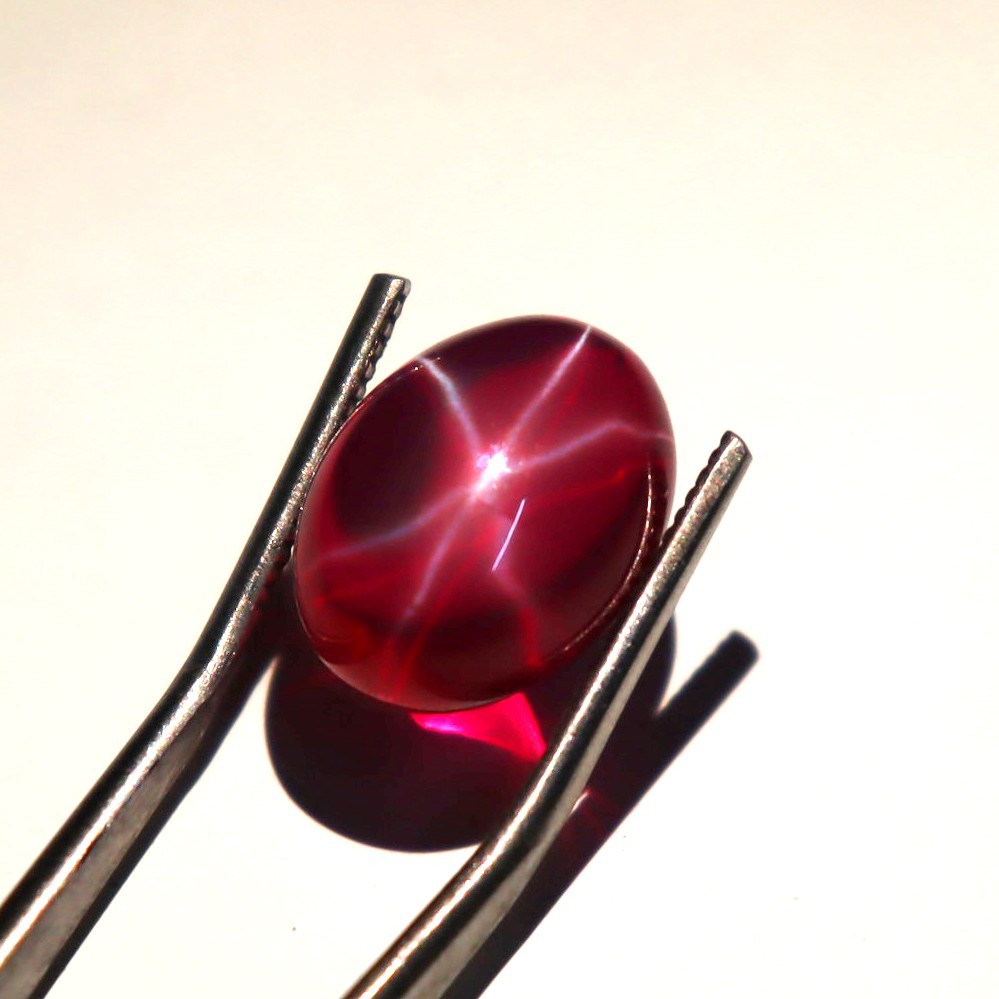 14-15 Ct 6 Rays Natural Red Star Ruby Oval Cabochon Certified Loose Gemstone