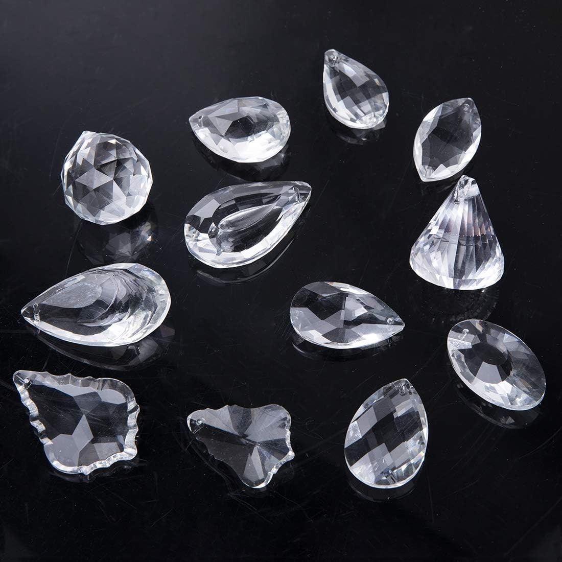 Multicolored Light Refraction Crystals – 12 Hanging Droplets for Any Occasion