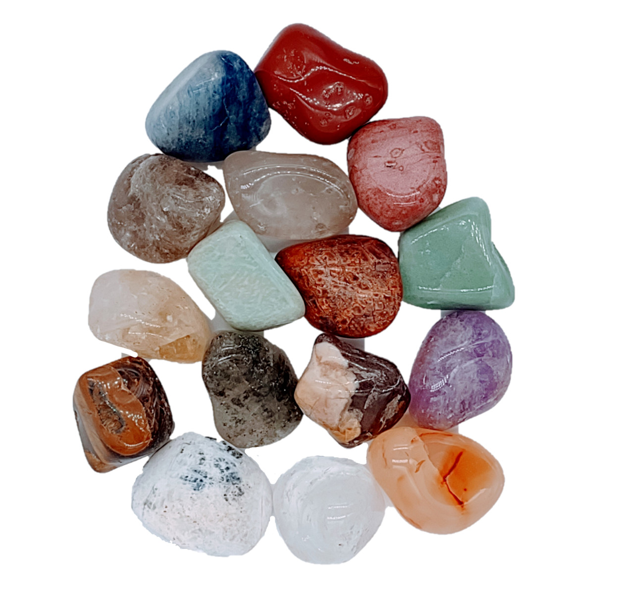 1 Pound Mixed Tumbled Gemstones Wholesale Bulk Lot Large 1-1.5 Inch Reiki Chakra