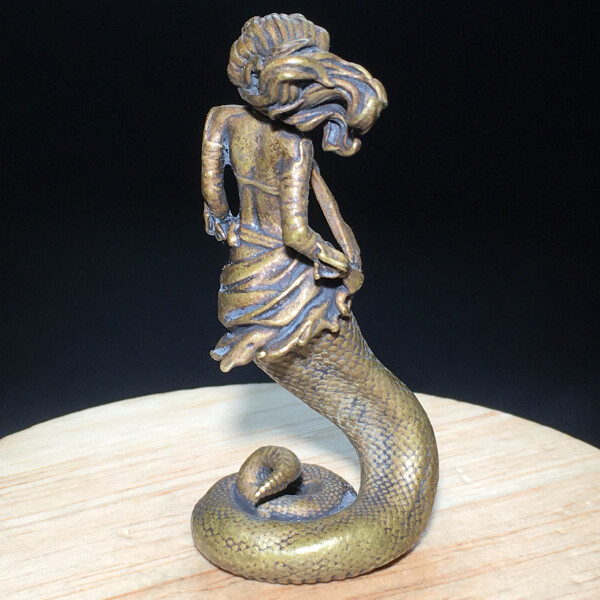 52g Ancient Chinese Handcrafted.Brass Exquisite.Perfect Medusa sculpture.gift