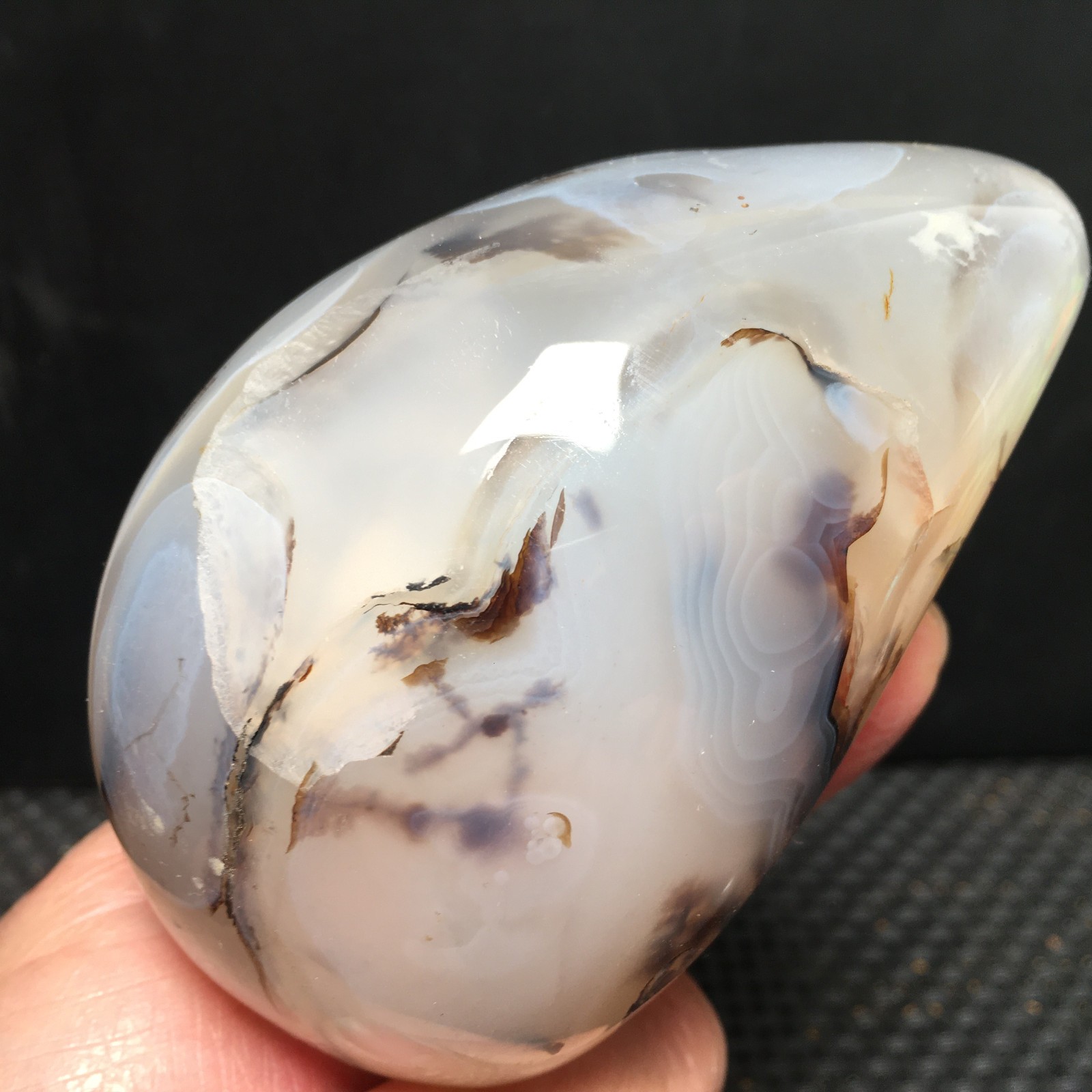500g Natural Polished Aquatic Plants Agate Crystal Specimen fb1159