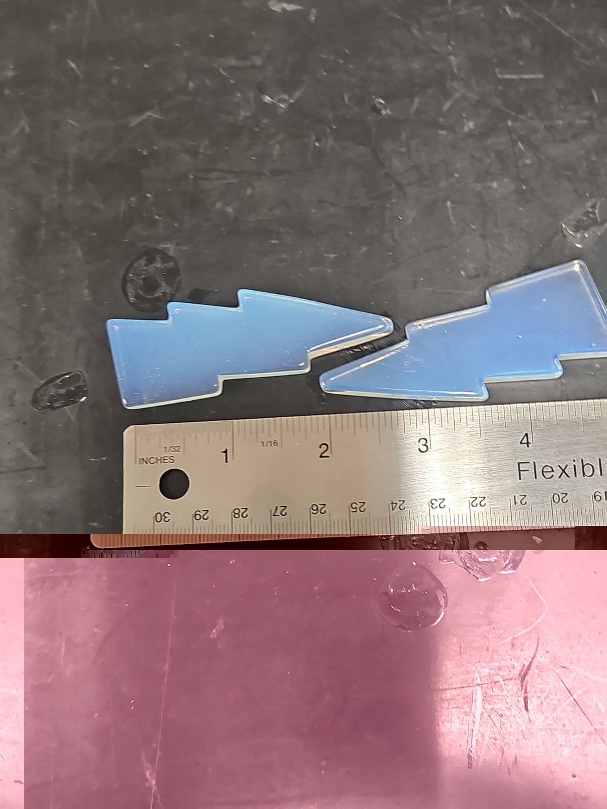Wholesale Bulk Lot: 5 Opalite Lightning Bolt Carvings – 3″ Blue Iridescent…