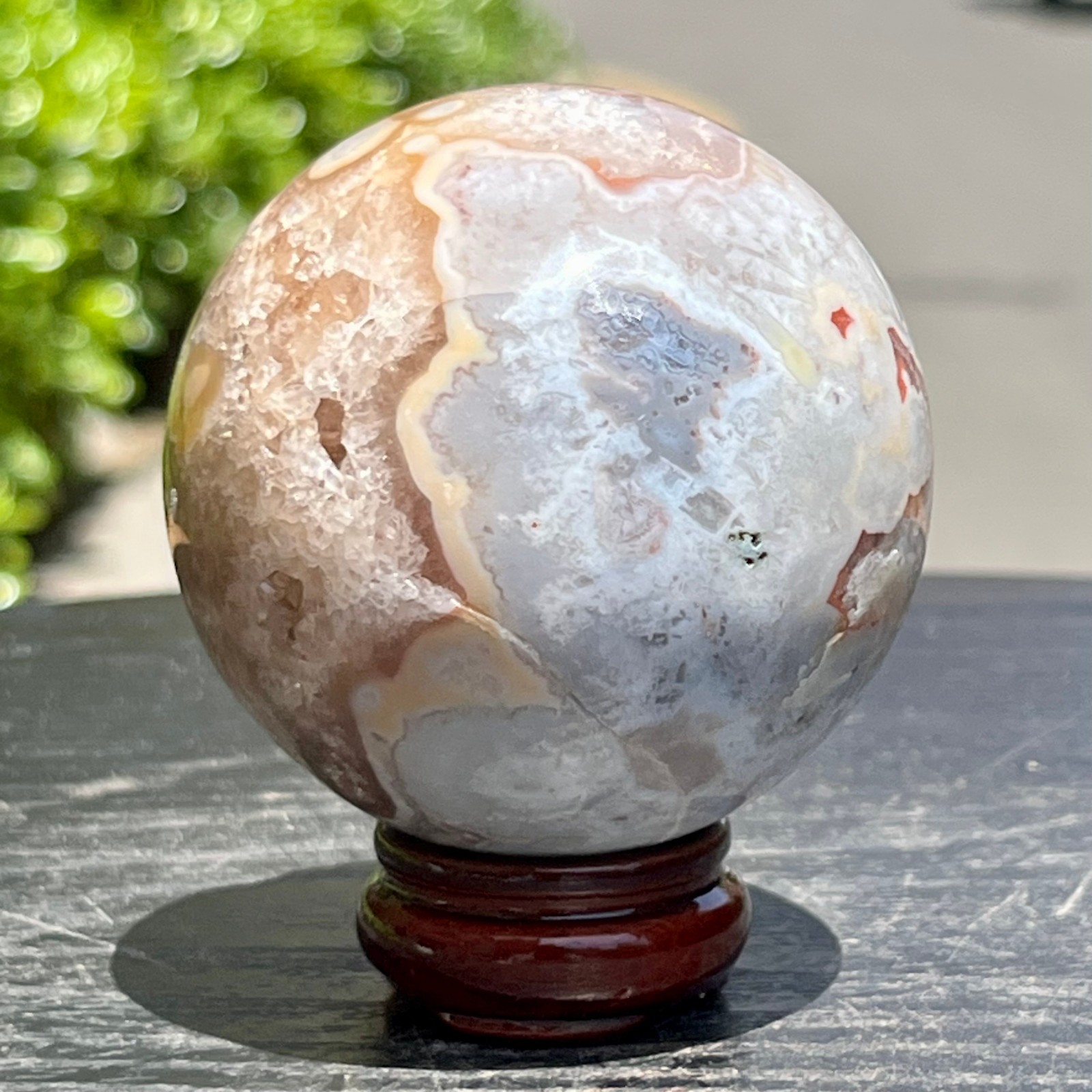 Natural Amethyst Geode Crystal Cave Ball Shape Gemstone Figure Decor 320 g