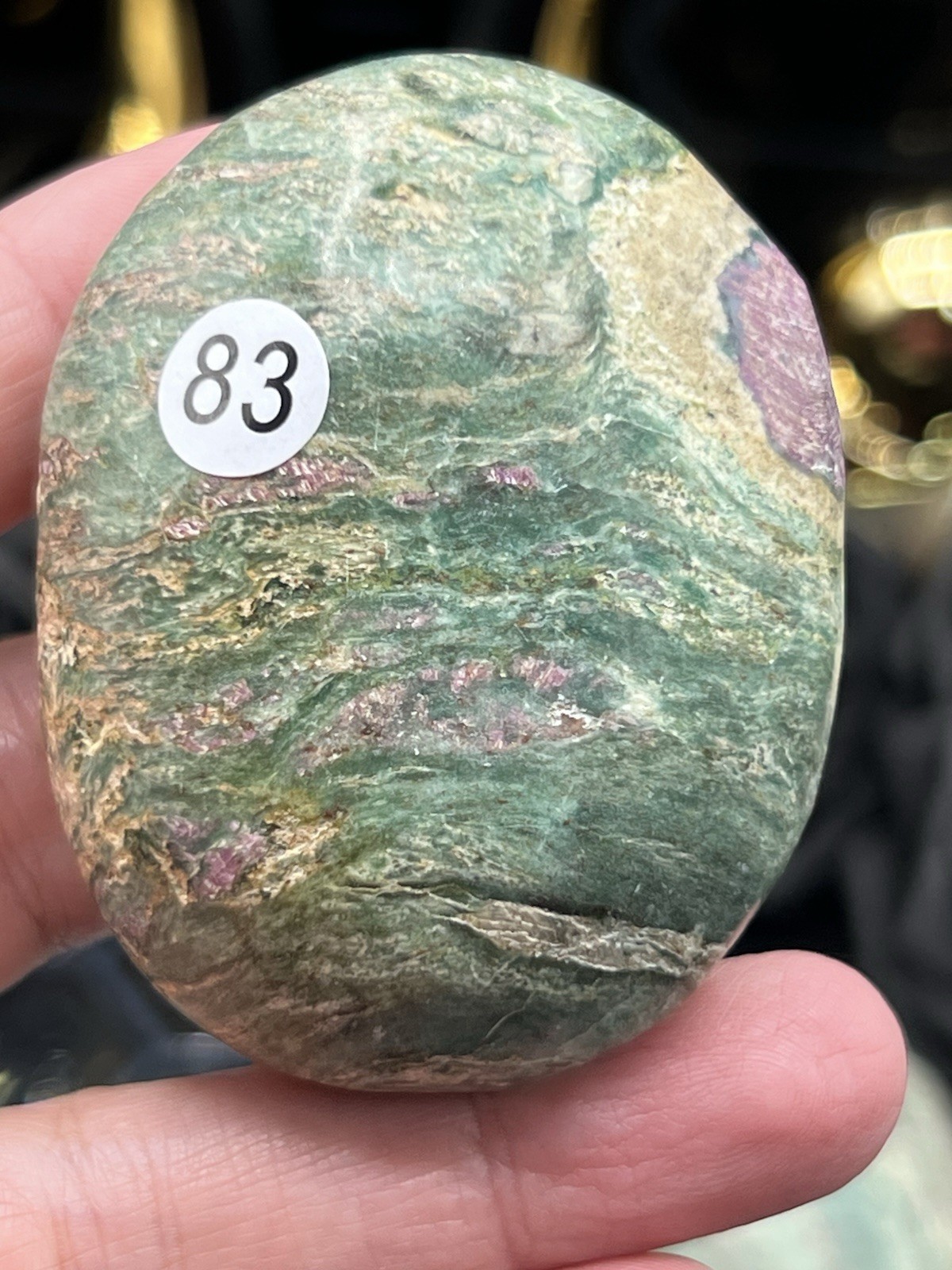 Natural Unique Ruby in Fuchite Palmstones Uv Unpolished Raw Free ship