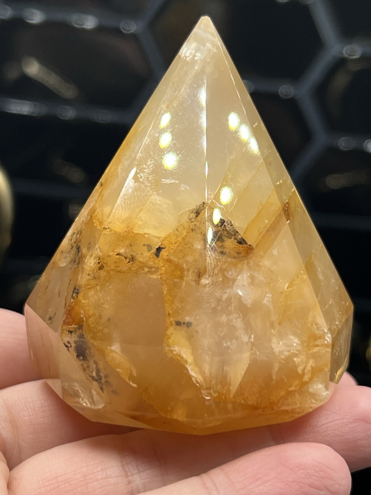 Golden Healer Amazing Diamond Pyramids Some dendrite Free ship & Gift